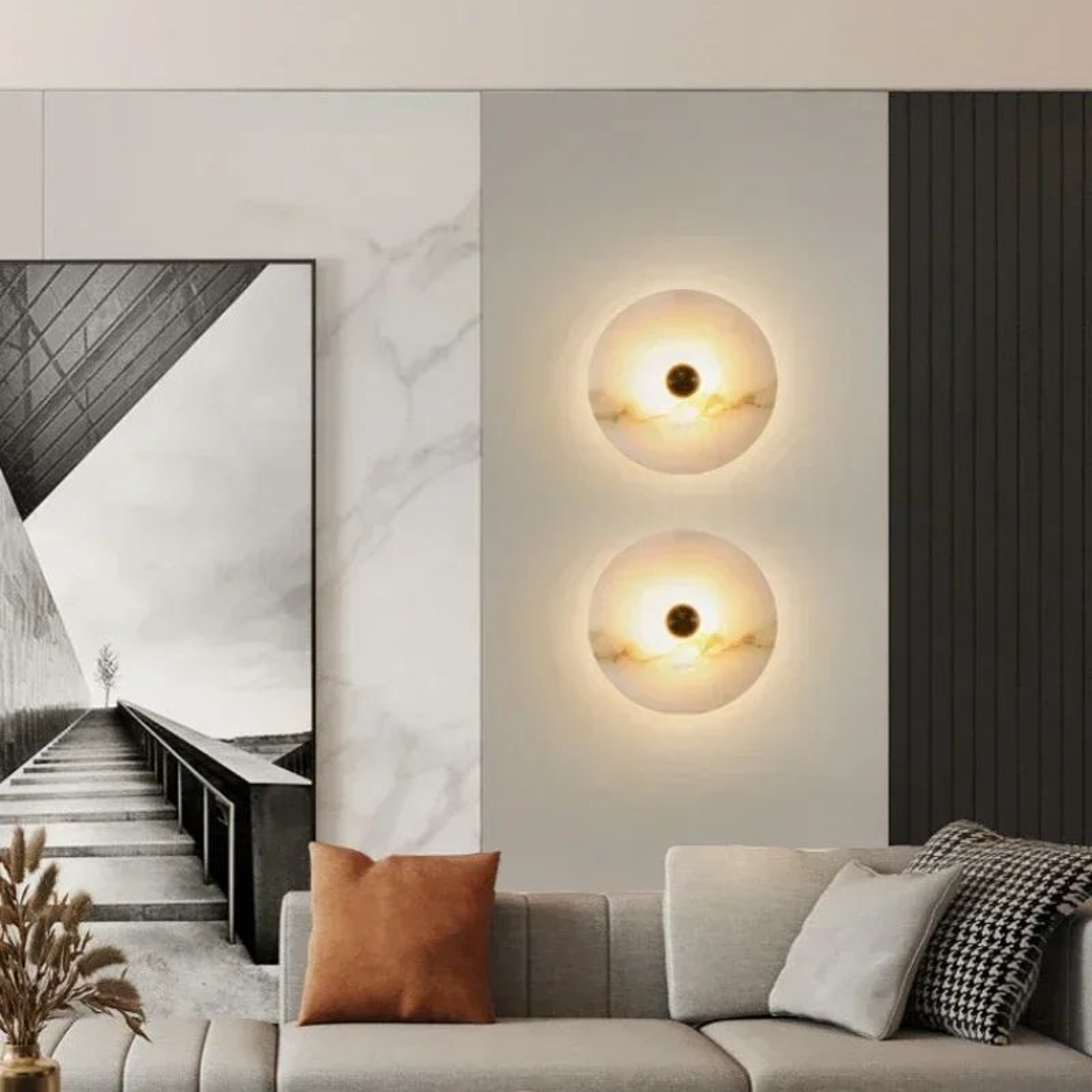 Luxury Spanish Marble Copper LED Wall Sconce 1