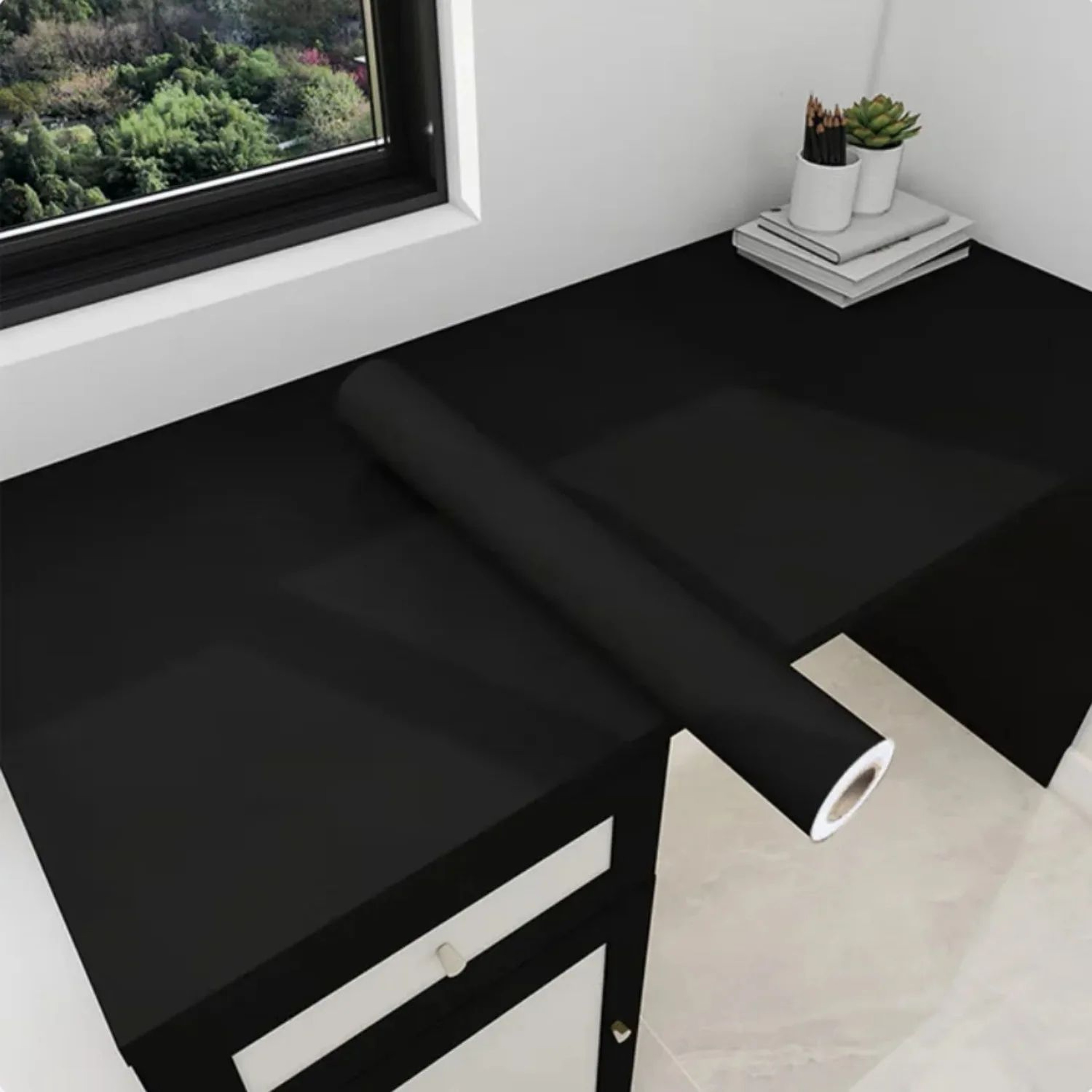 Noir Matte Black Self Adhesive Wallpaper 2