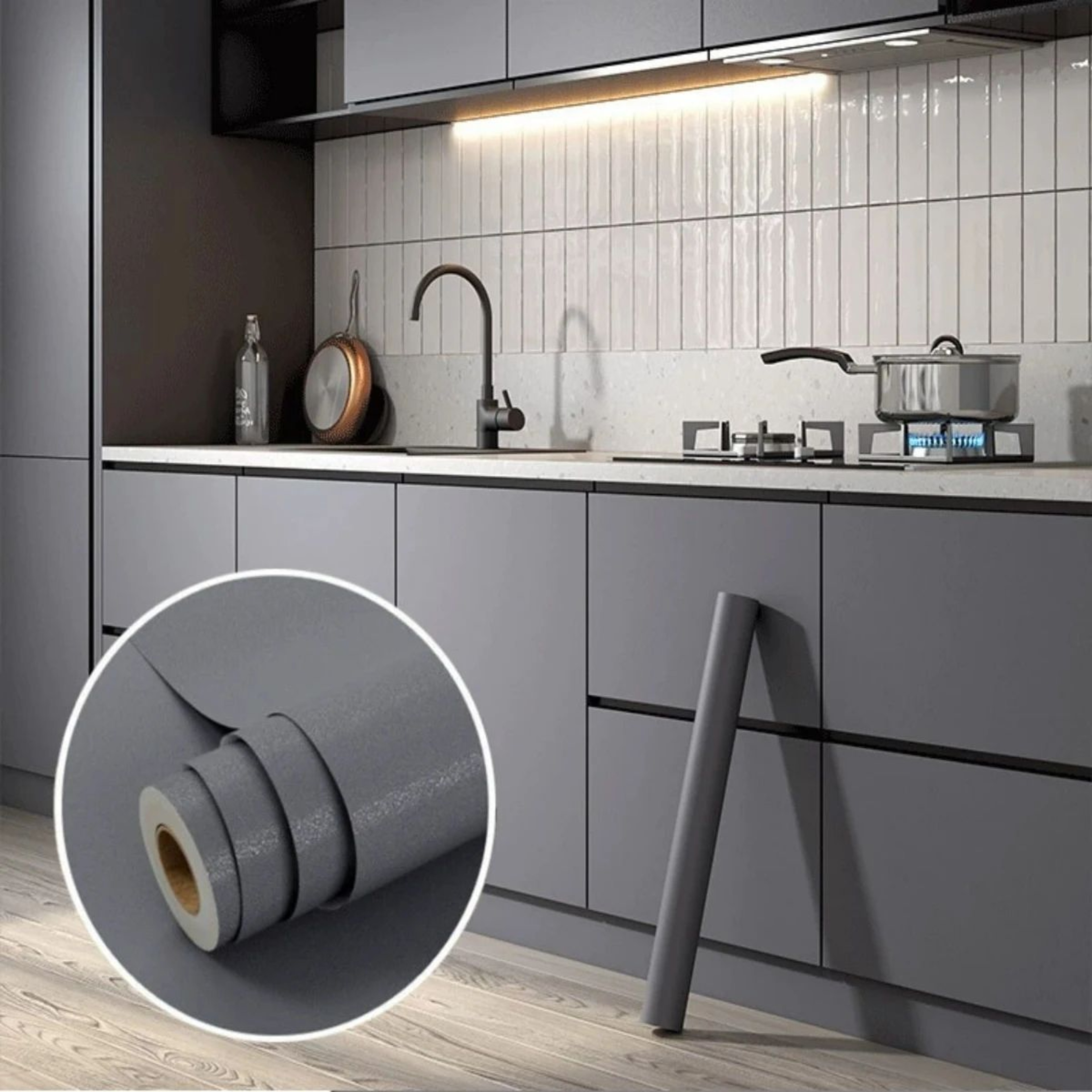 Noir Matte Black Self Adhesive Wallpaper 7