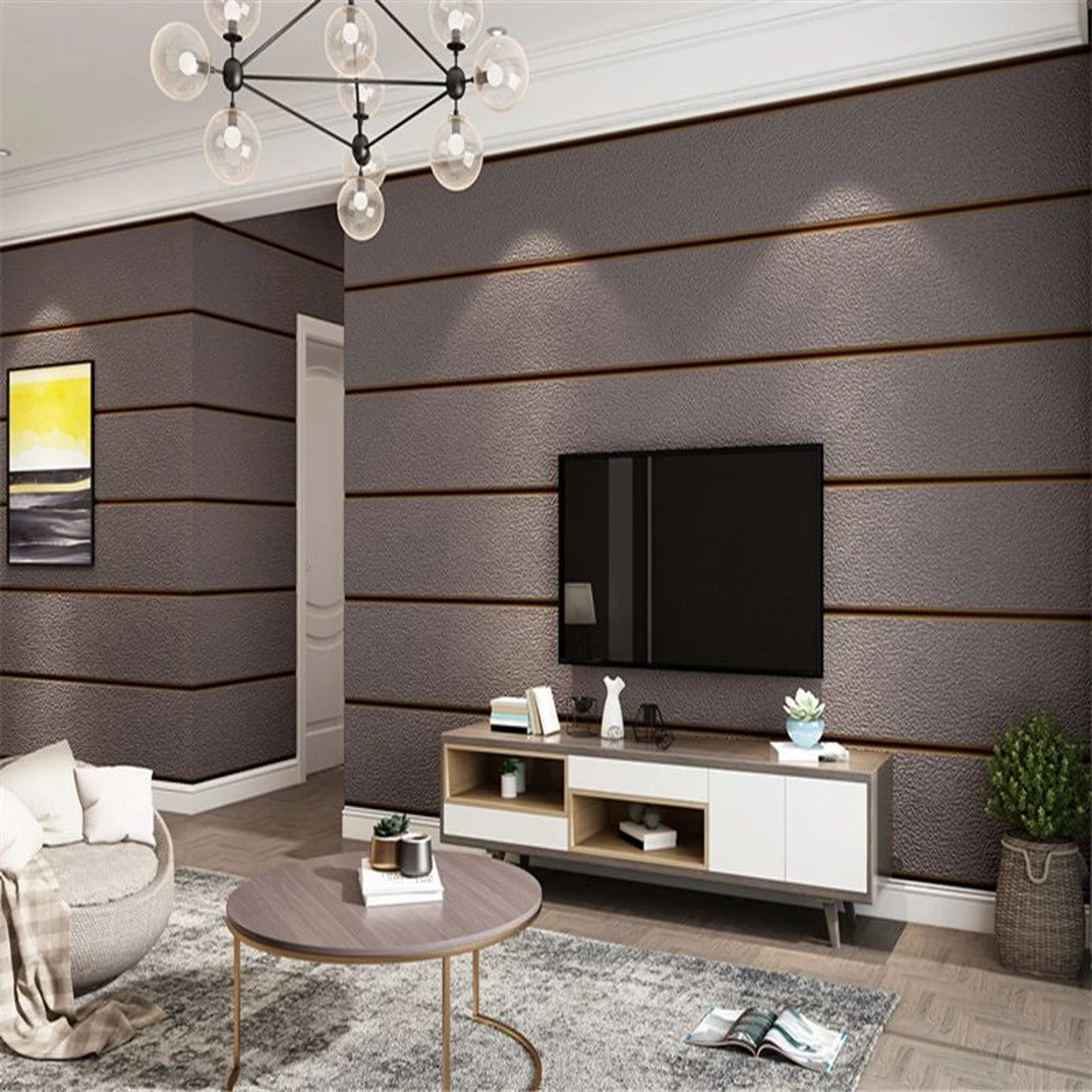 Velmora 3D Striped Velvet Wallpaper 4