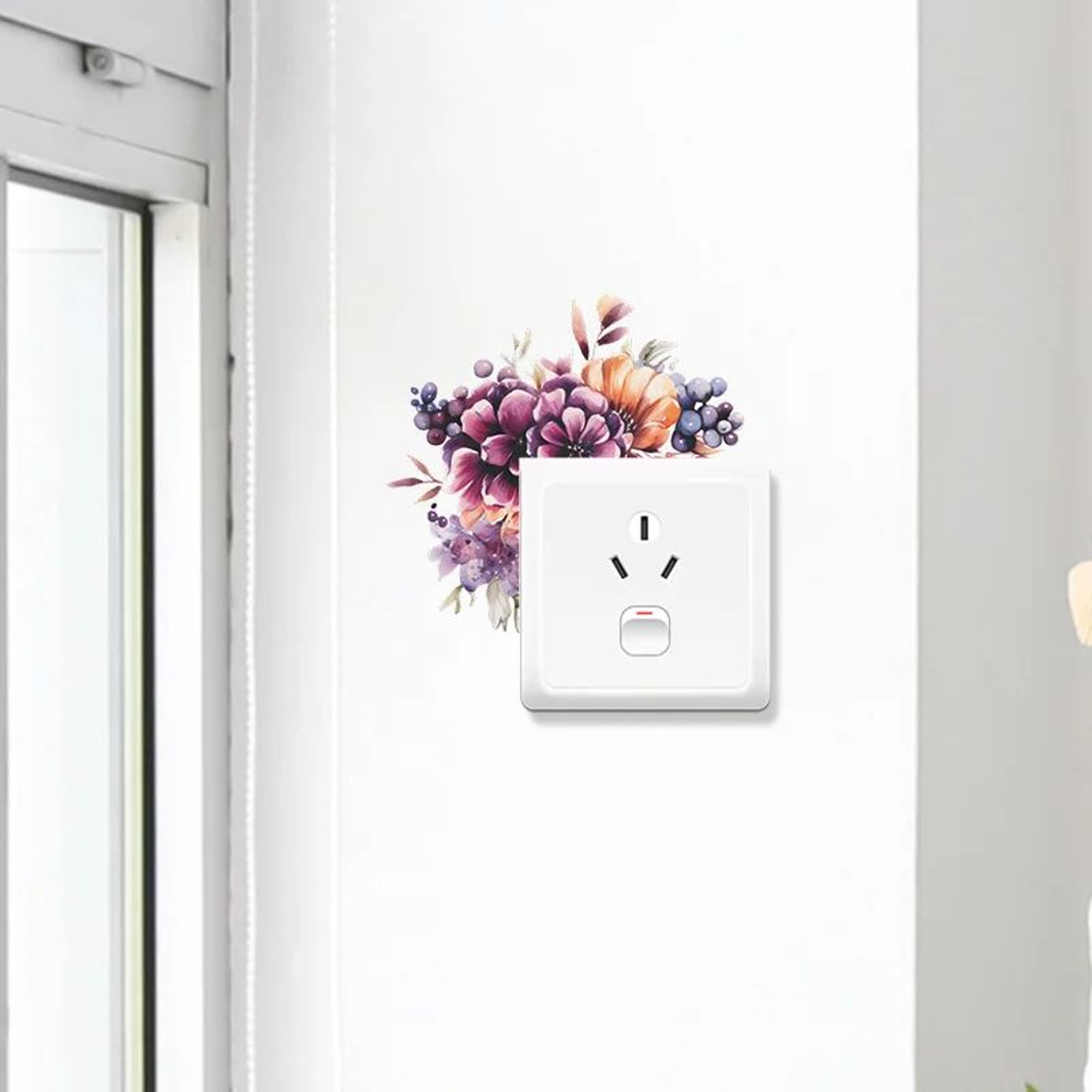 Floralyn Flower Light Switch Wall Decals 5