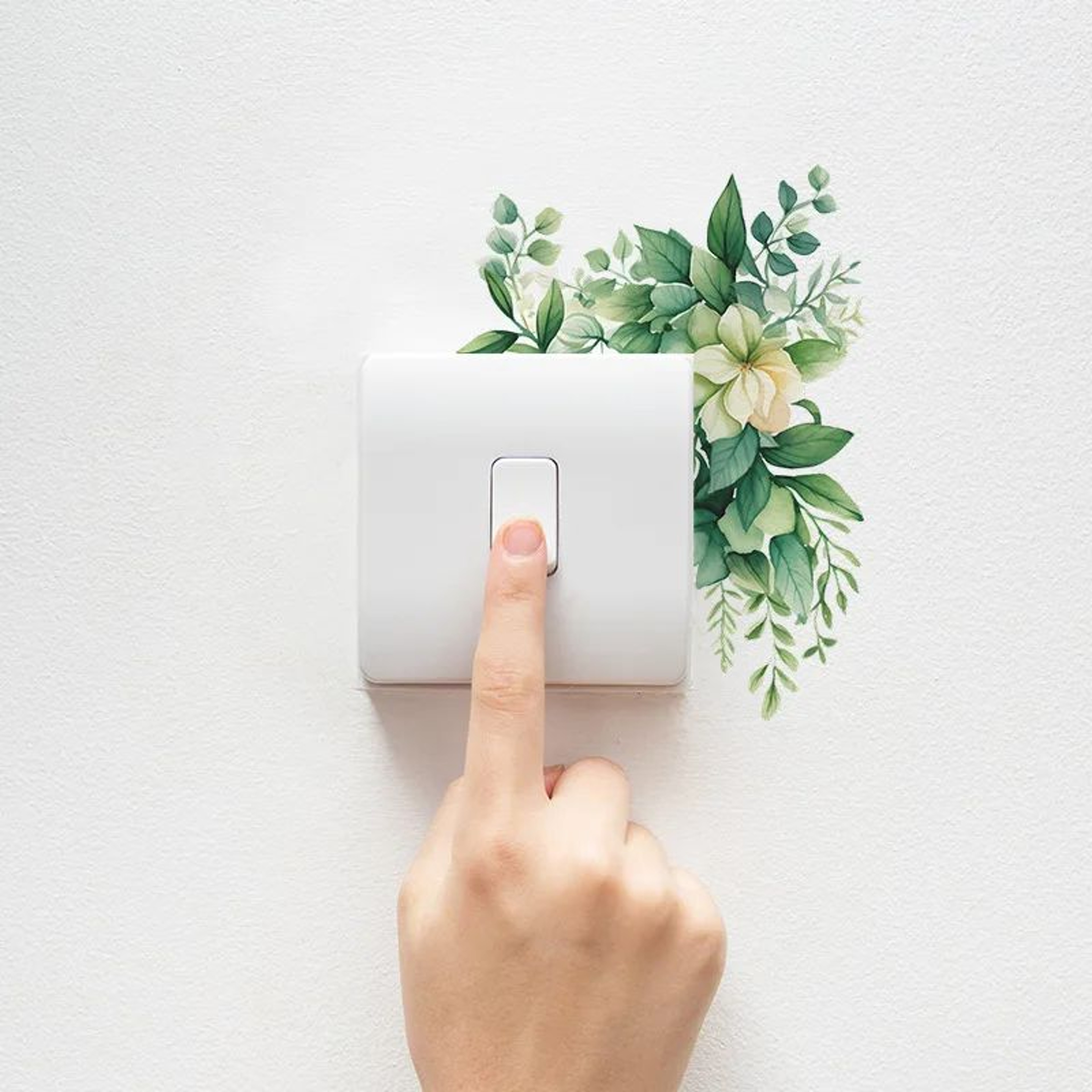 Floralyn Flower Light Switch Wall Decals 12