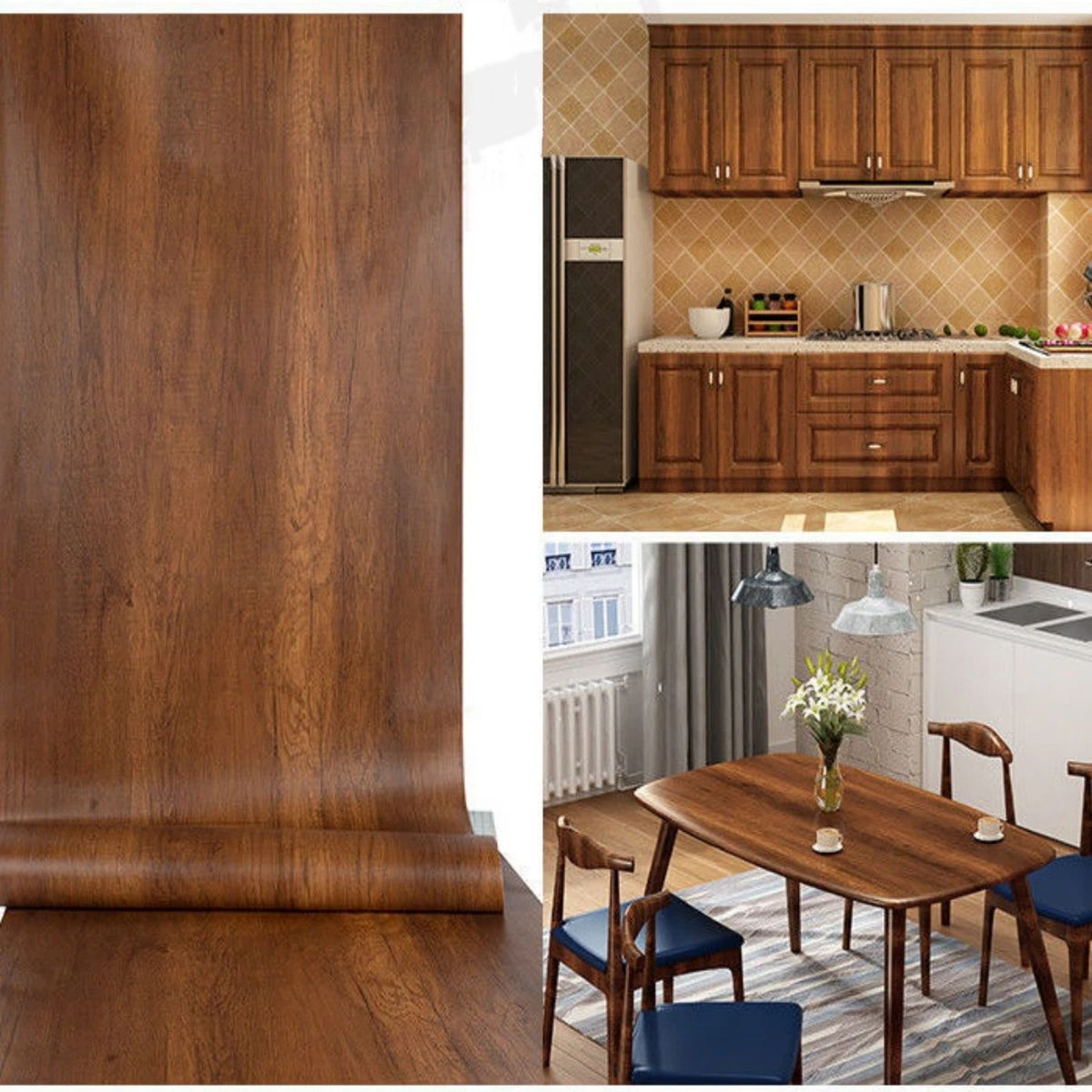 Walnora Brown Wood Grain Peel And Stick Wallpaper 1