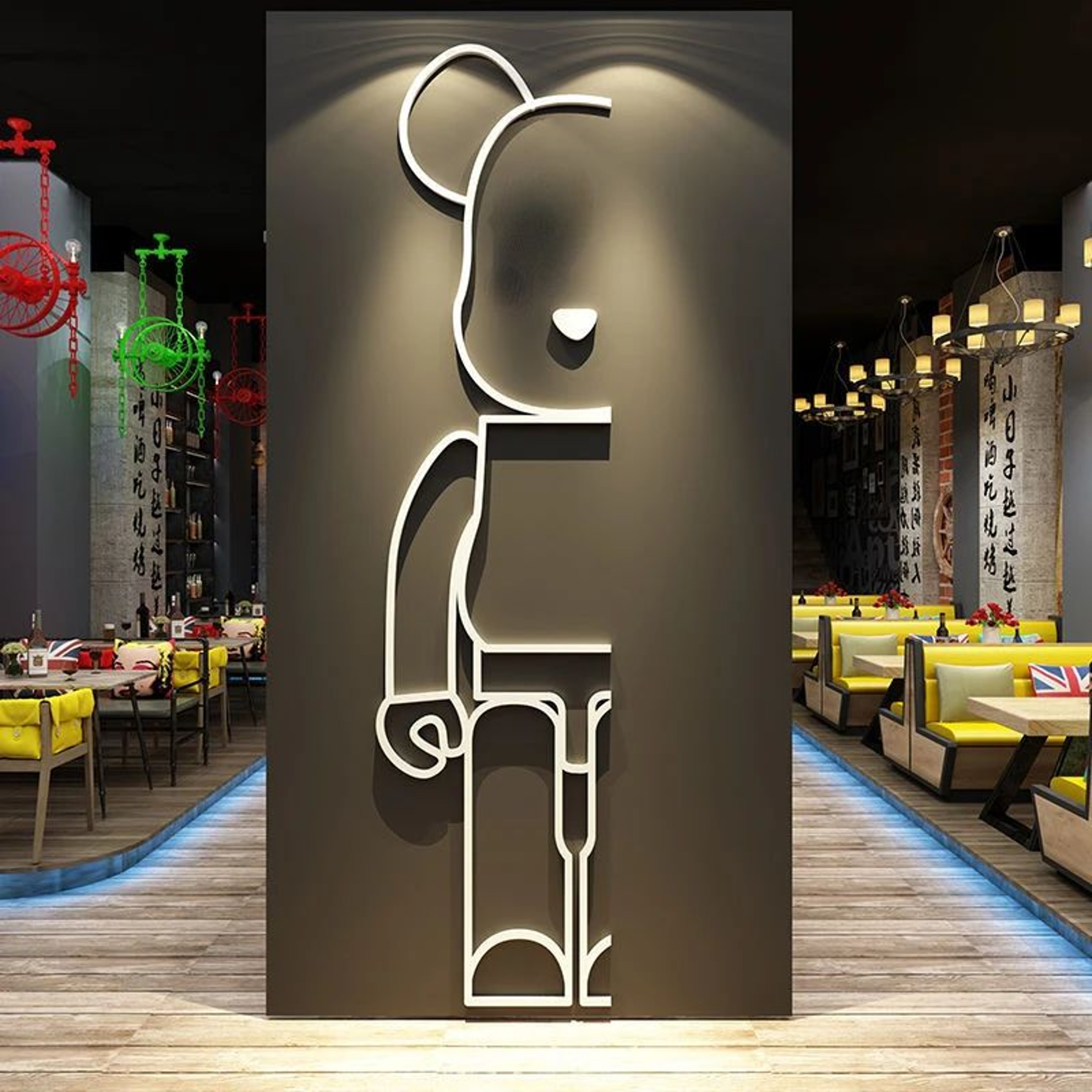 Bearlume 3D Acrylic Mirror Bear Wall Decor 0