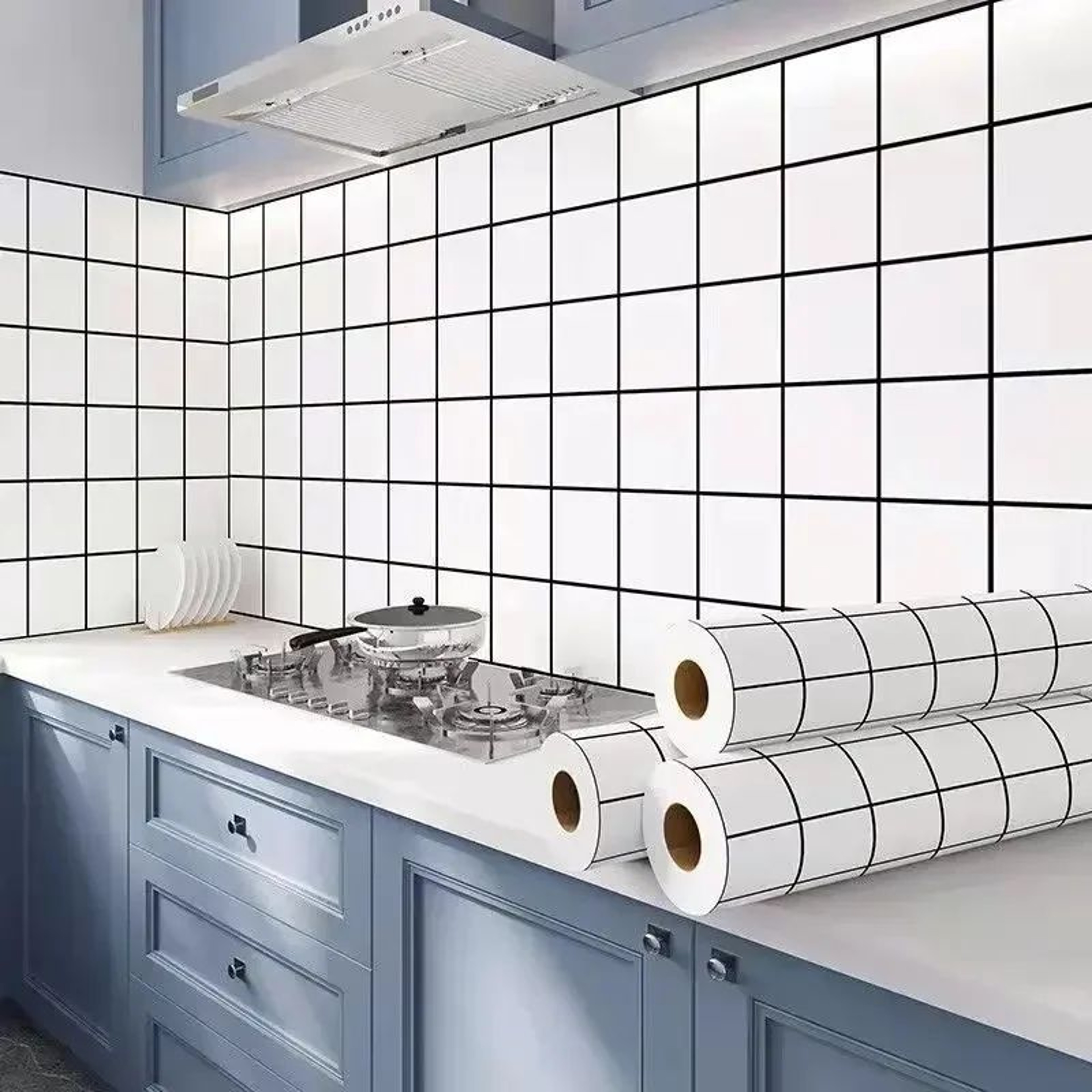 HeatShield Oil Proof Peel And Stick Kitchen Wallpaper 25