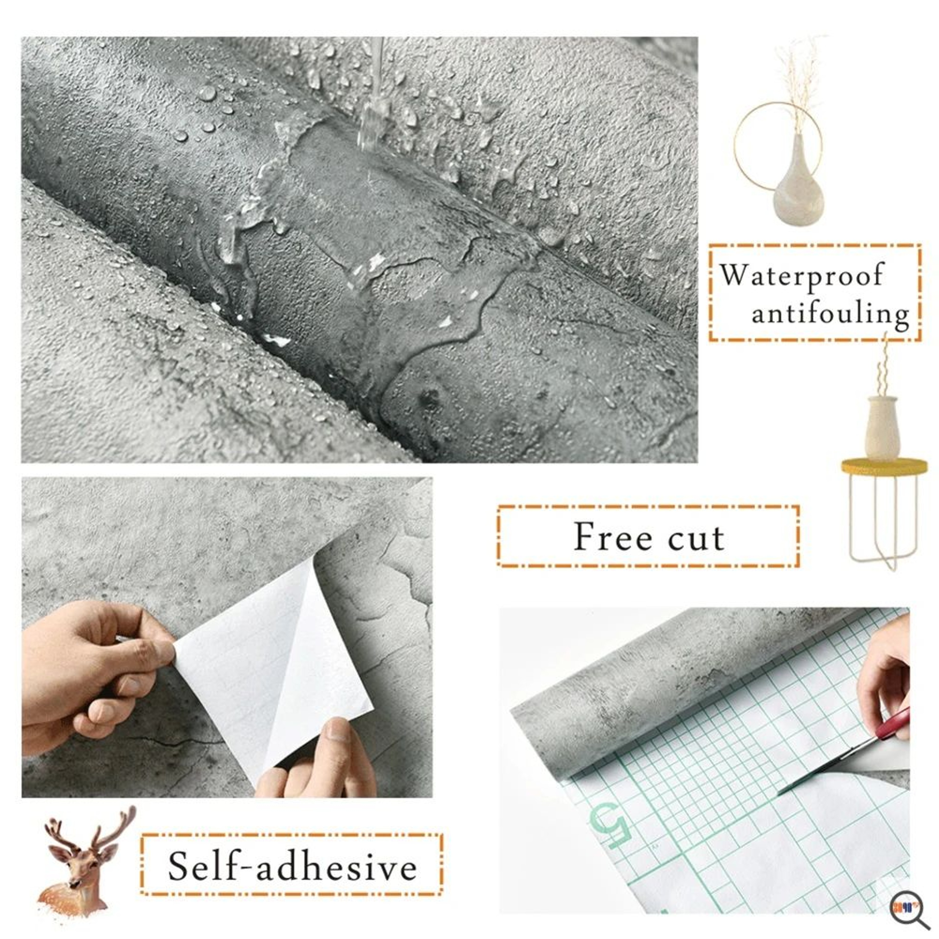 Cementelle Industrial Grey Peel And Stick Wallpaper 2