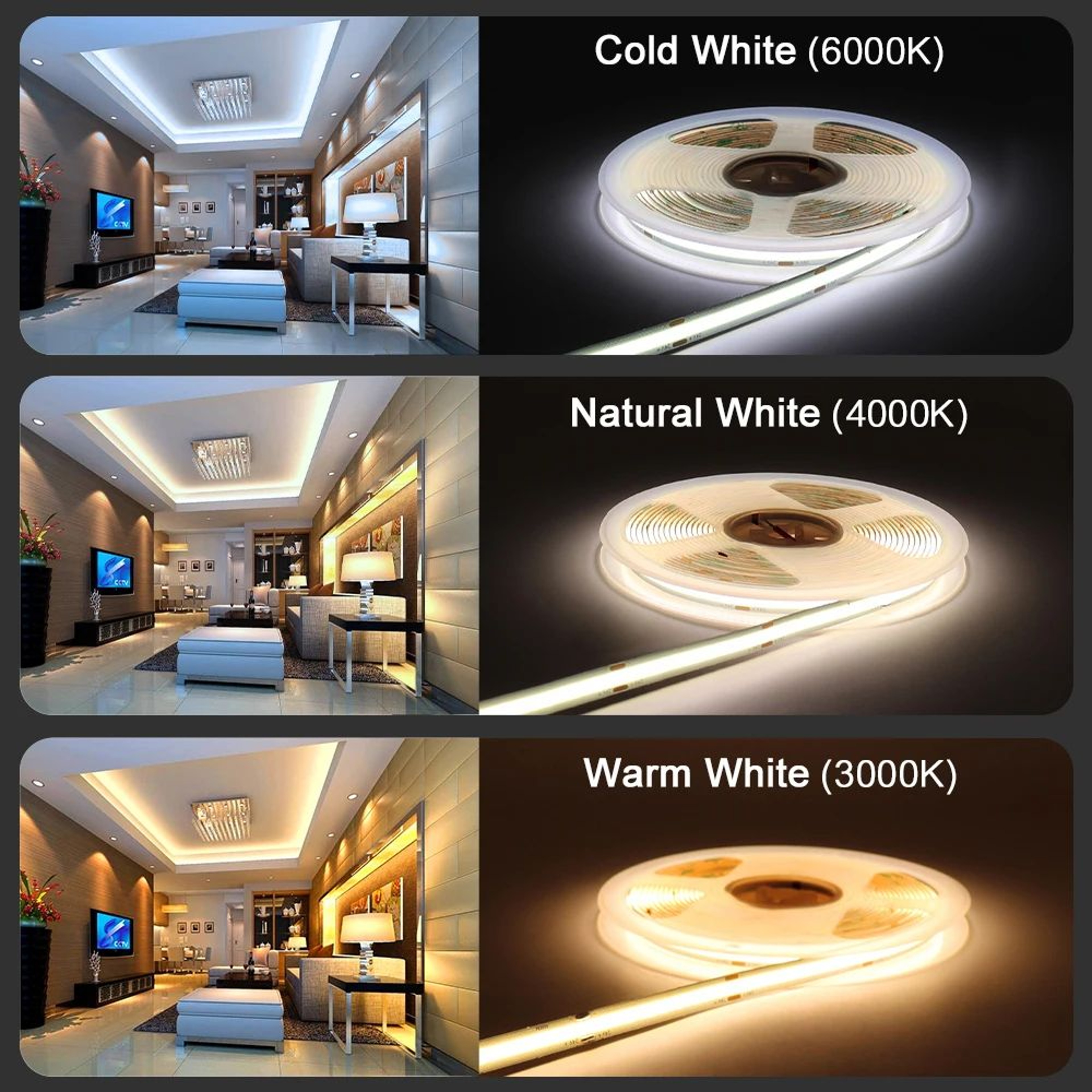 Dimmable COB LED Strip Light Flexible Room Lighting 1