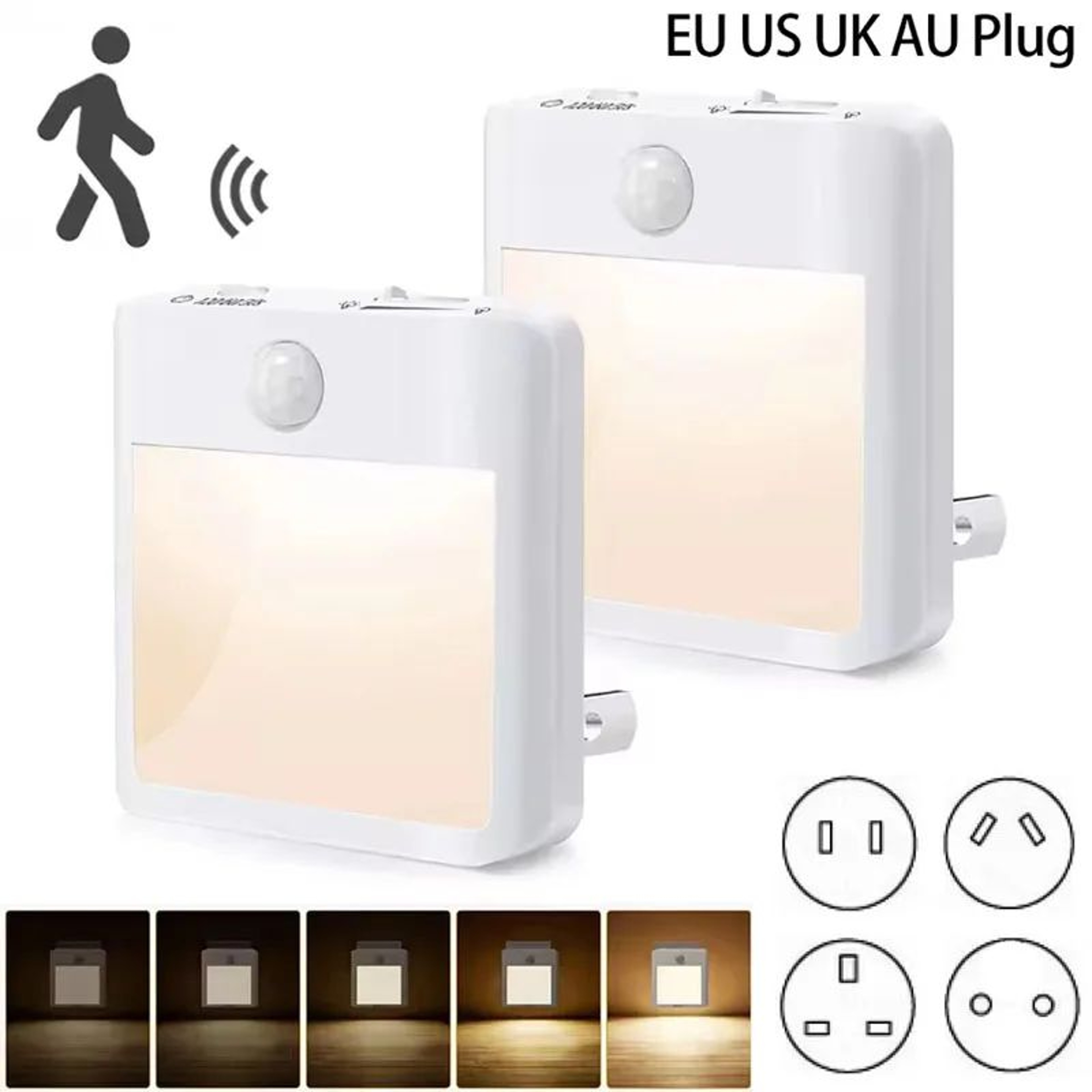 Warm White Motion Sensor Plug In Night Light 0