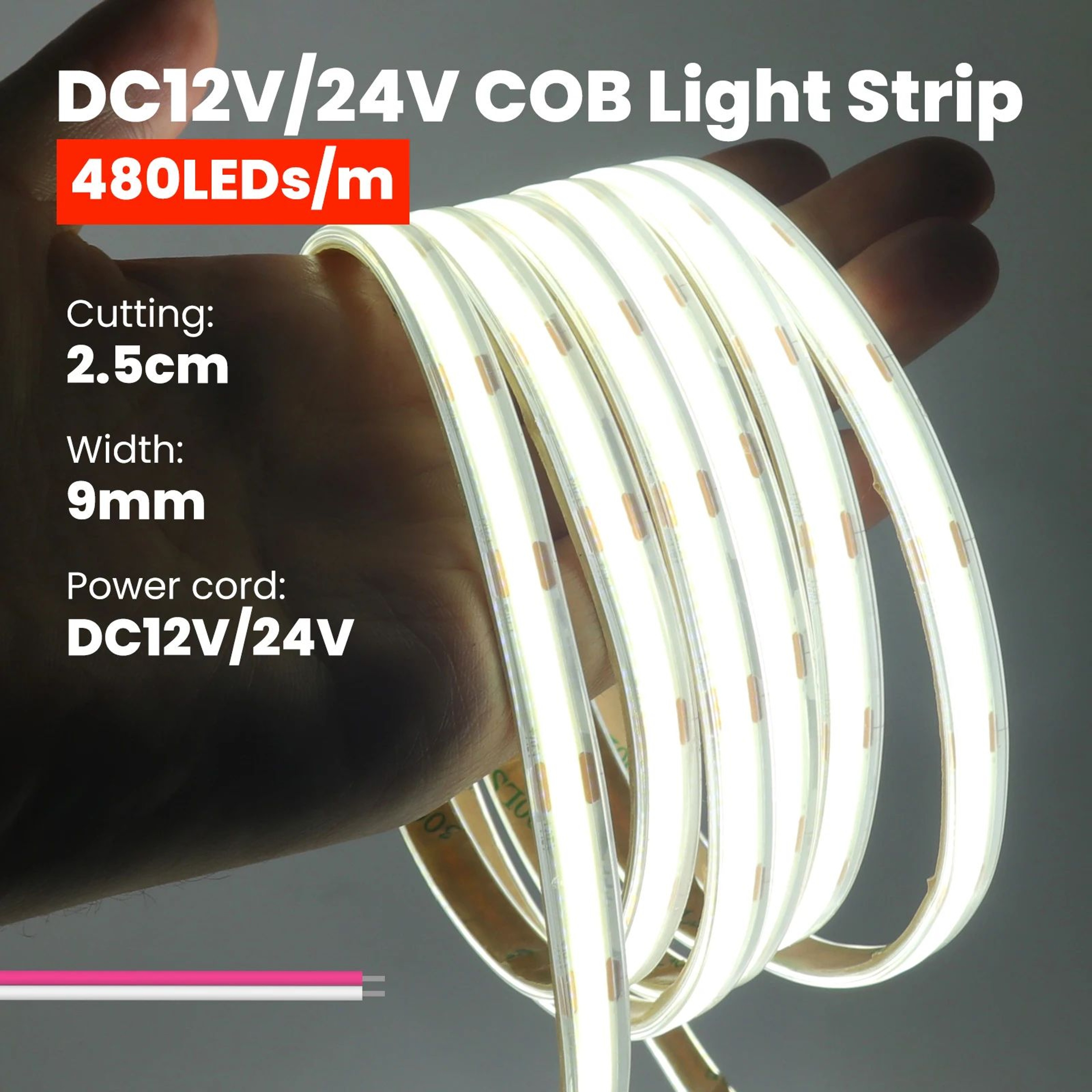 IP68 Waterproof High Density COB LED Strip Light 0