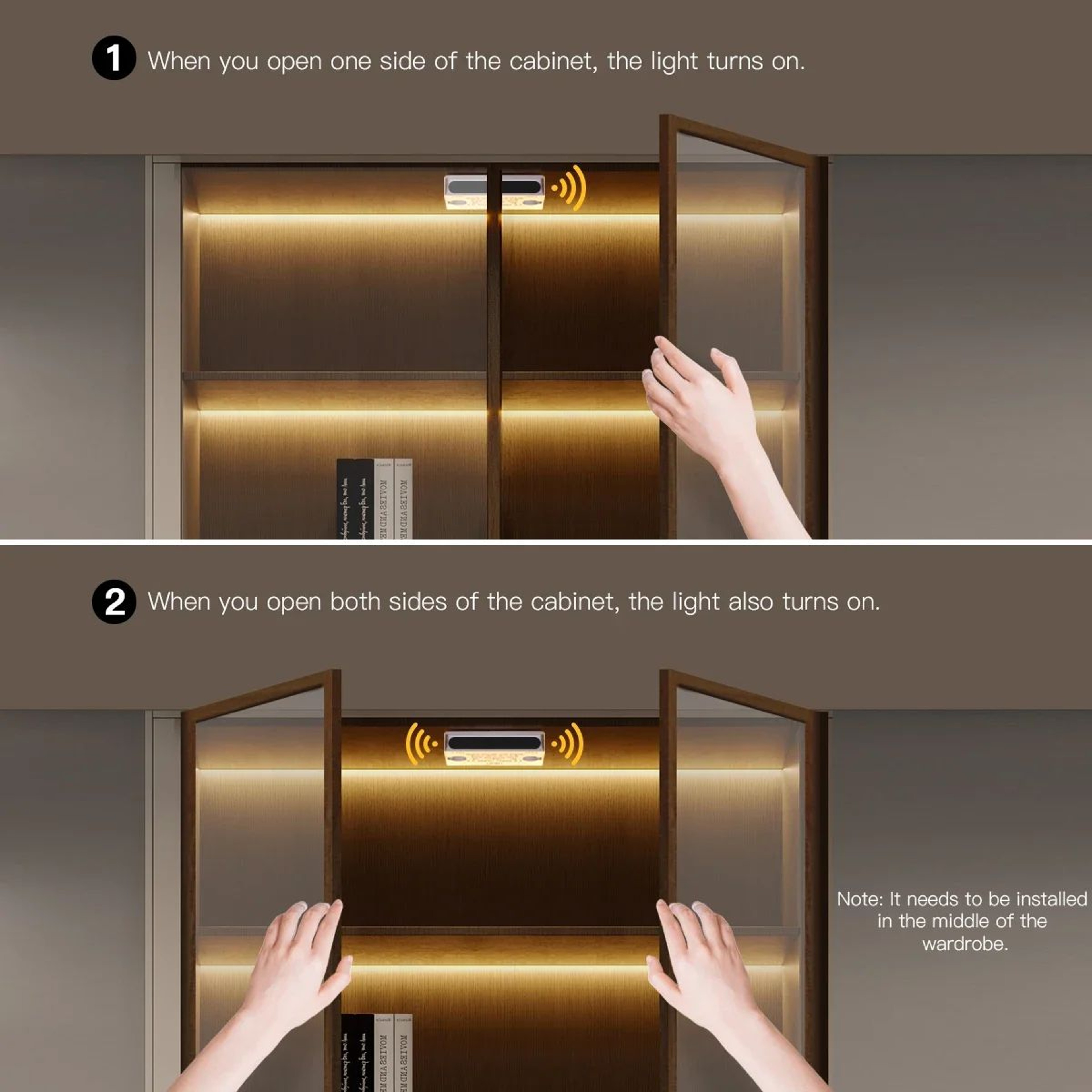 Smart Door Sensor COB LED Cabinet Light Set 2