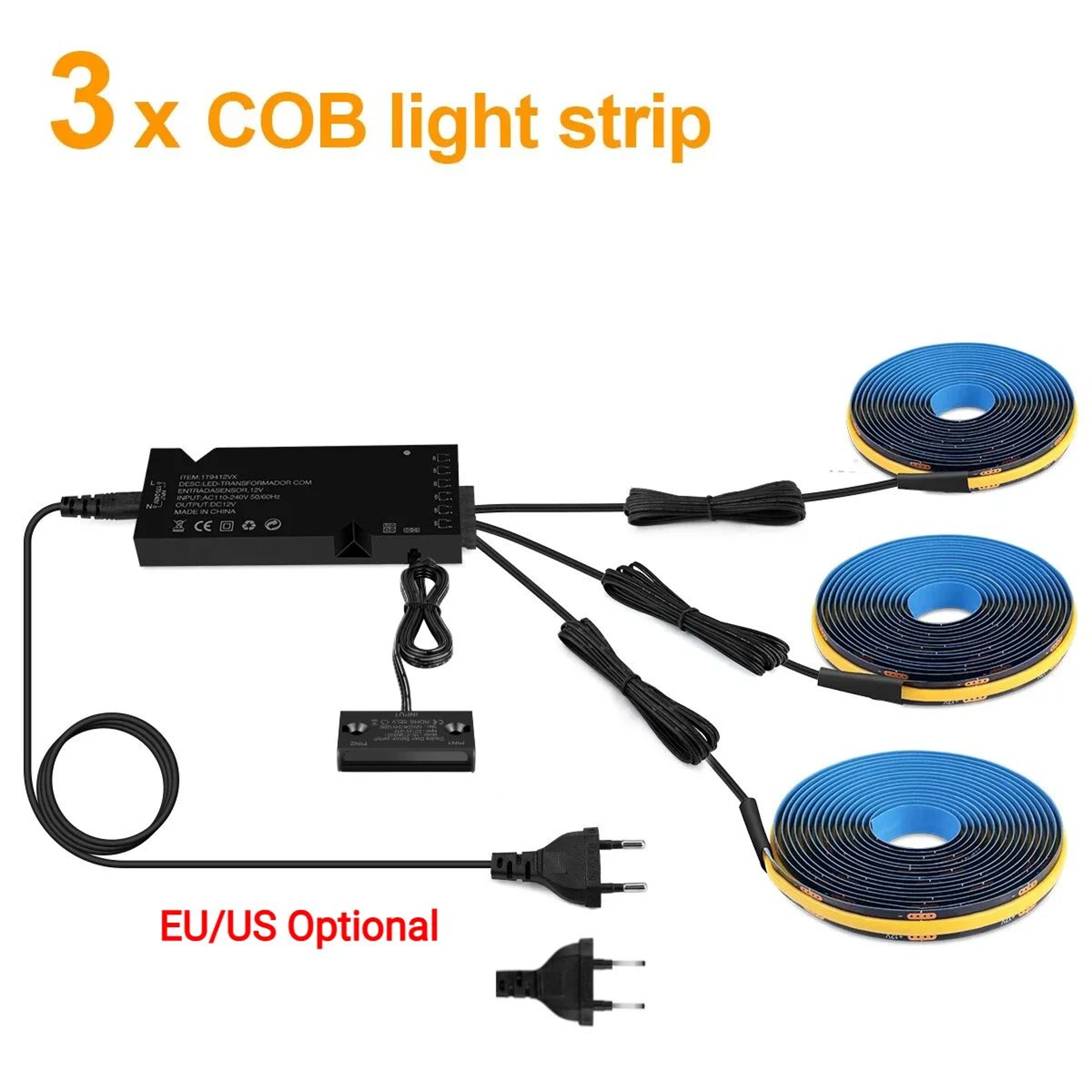 Smart Door Sensor COB LED Cabinet Light Set 8