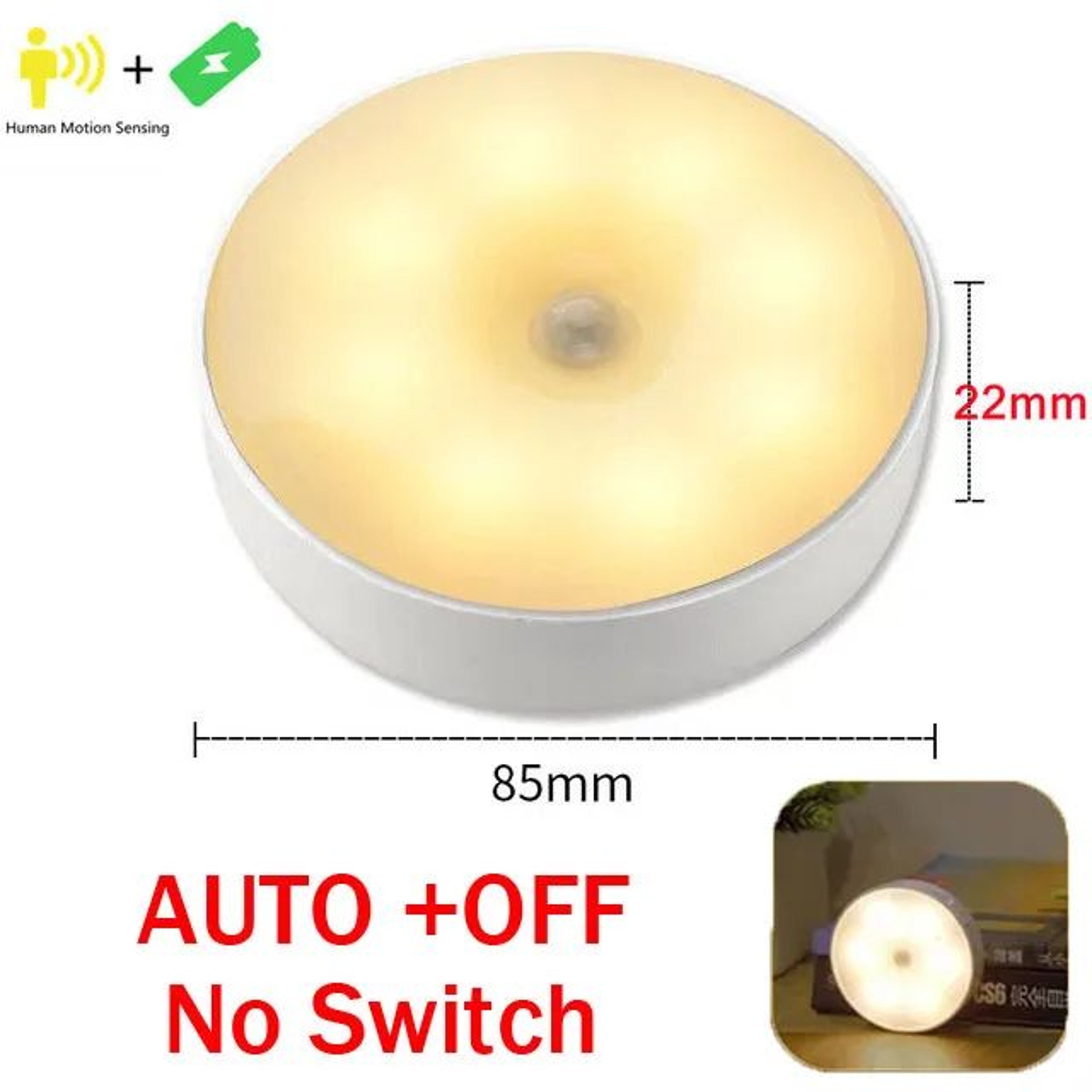 Rechargeable Magnetic Motion Sensor Cabinet Night Light 6
