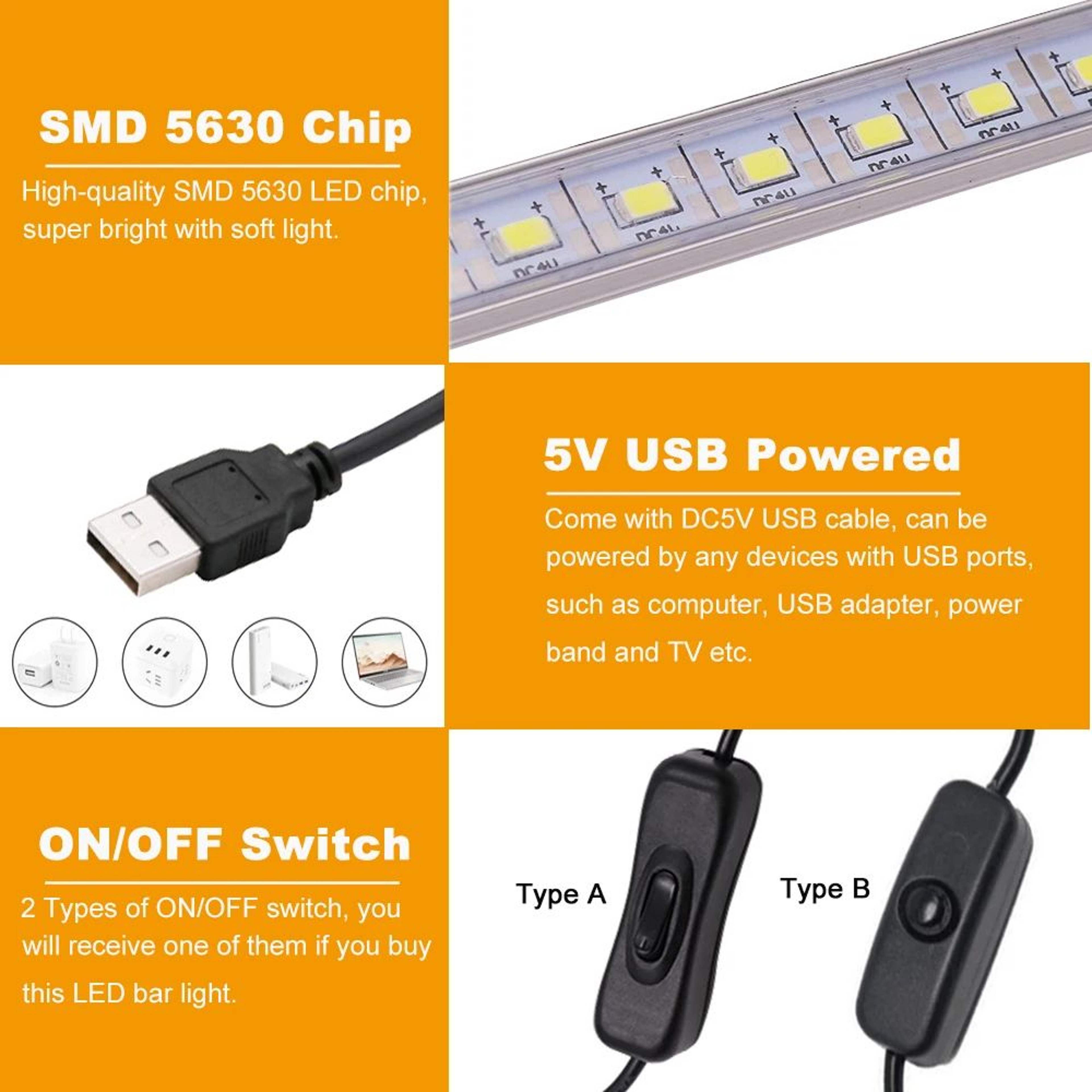 USB LED Under Cabinet Light Bar 2