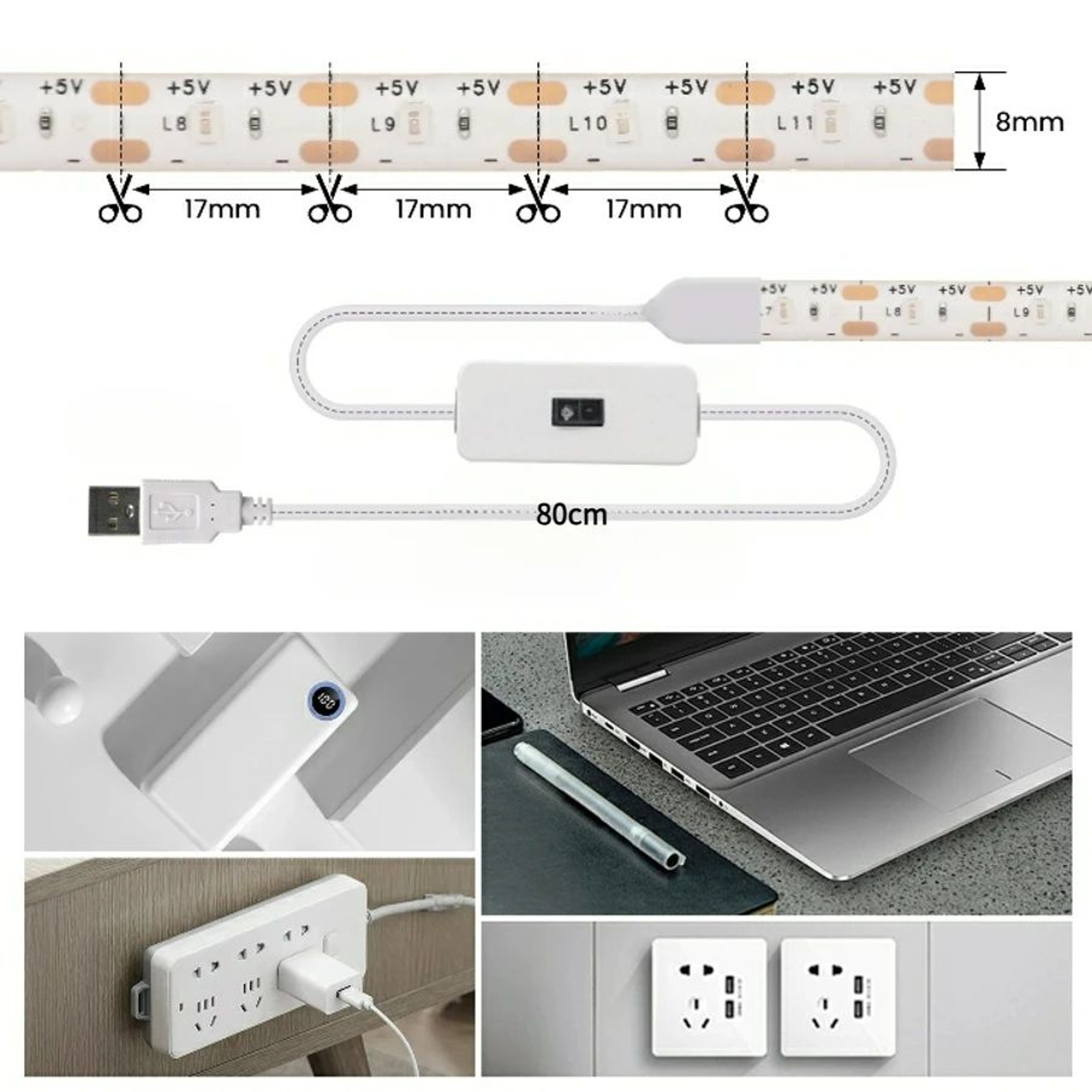 USB Motion Sensor LED Strip Light 2
