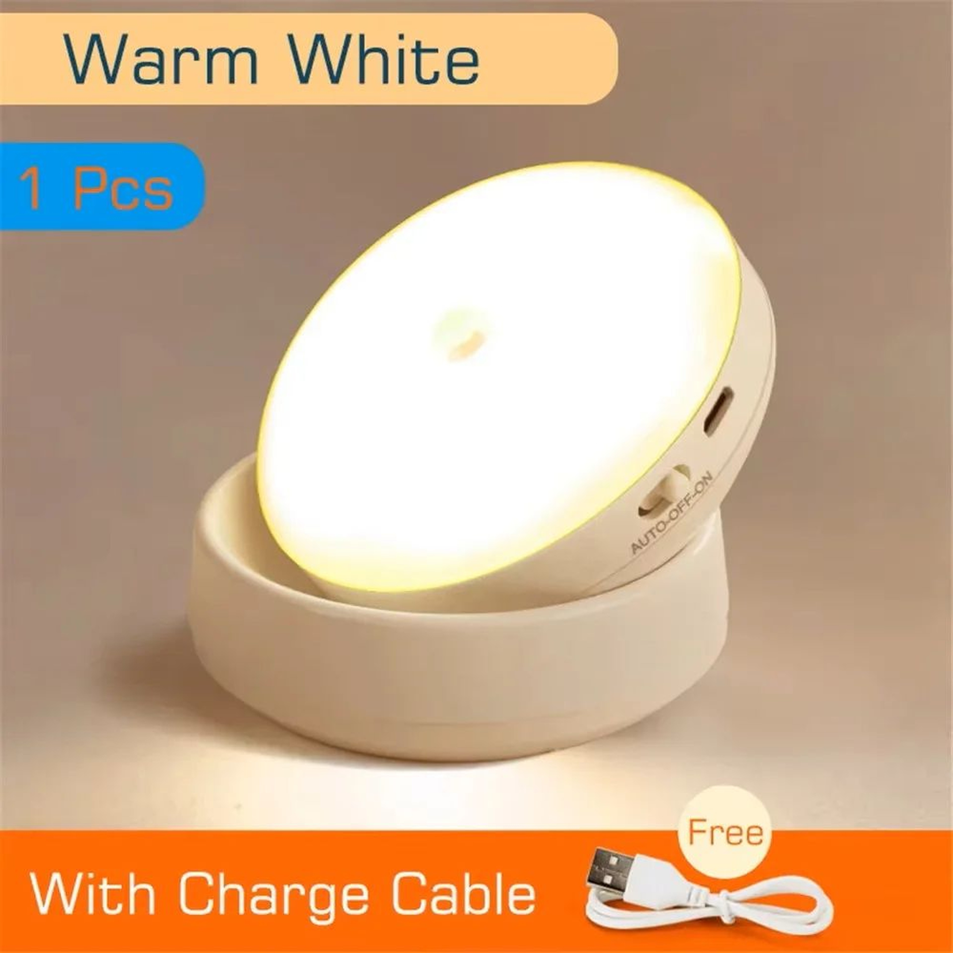 360 Rotating Rechargeable Motion Sensor Night Light 6
