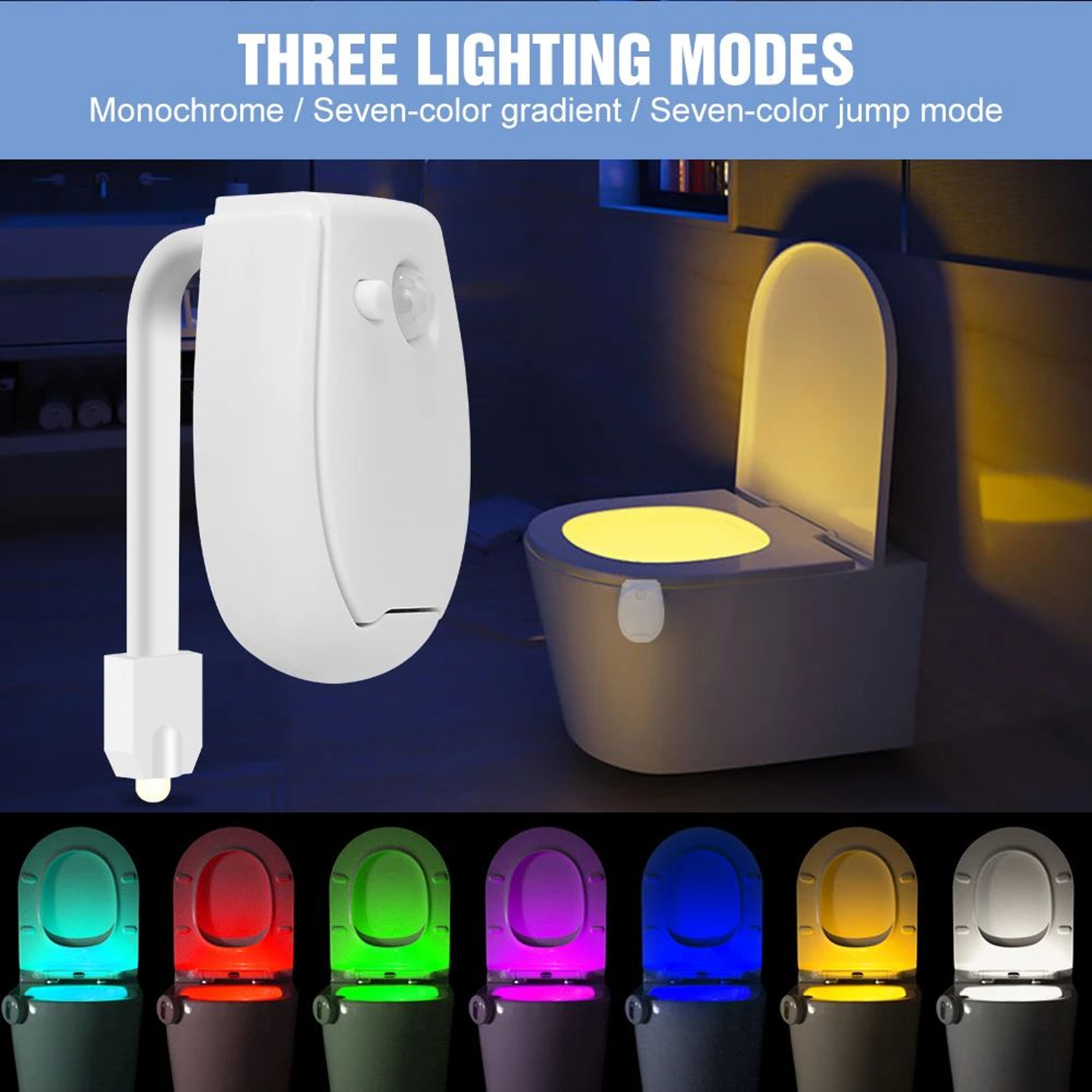 Motion Sensor RGB Toilet Night Light 1