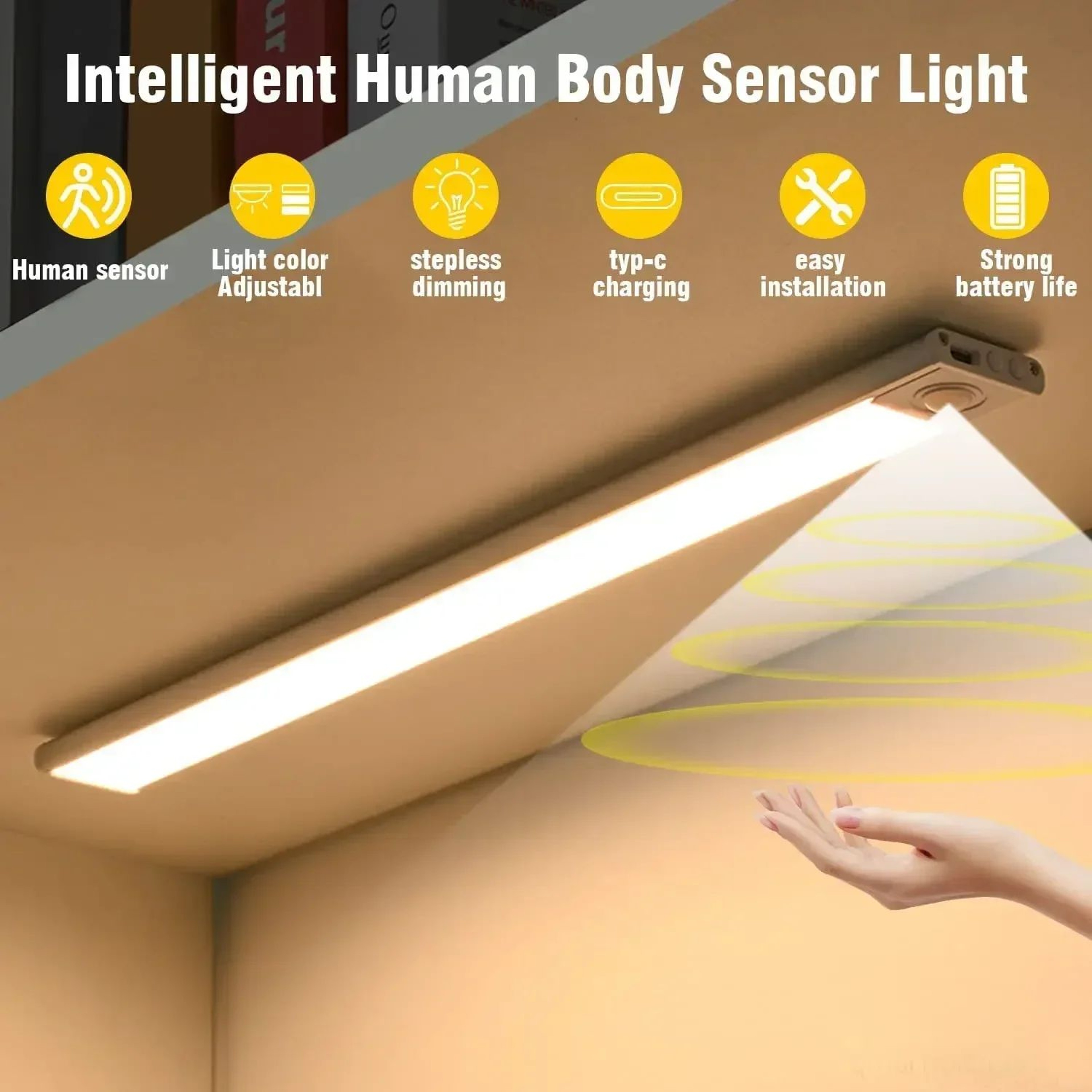 Ultra Thin Rechargeable Motion Sensor Cabinet Light 0