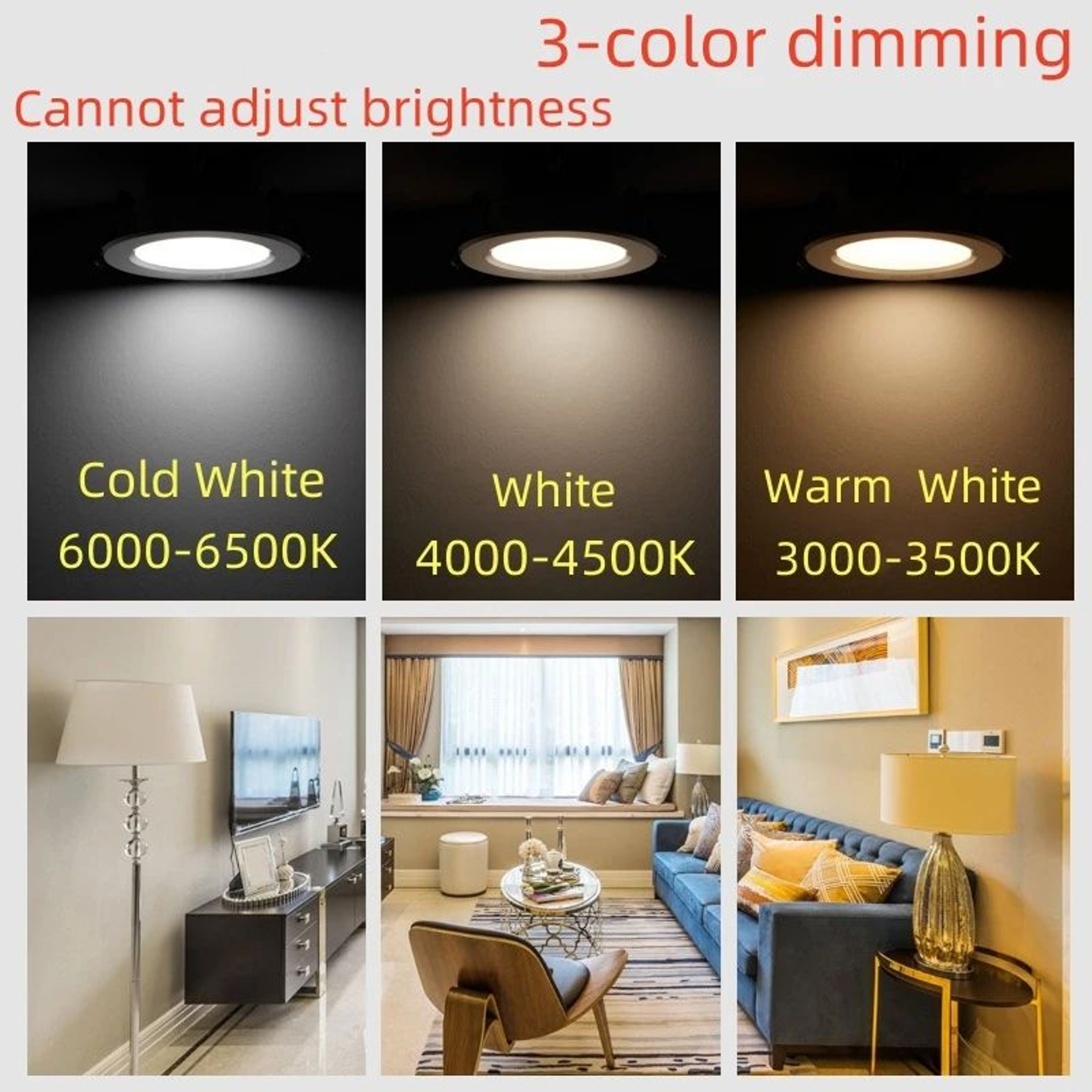 Three Color Recessed LED Ceiling Spotlight 1