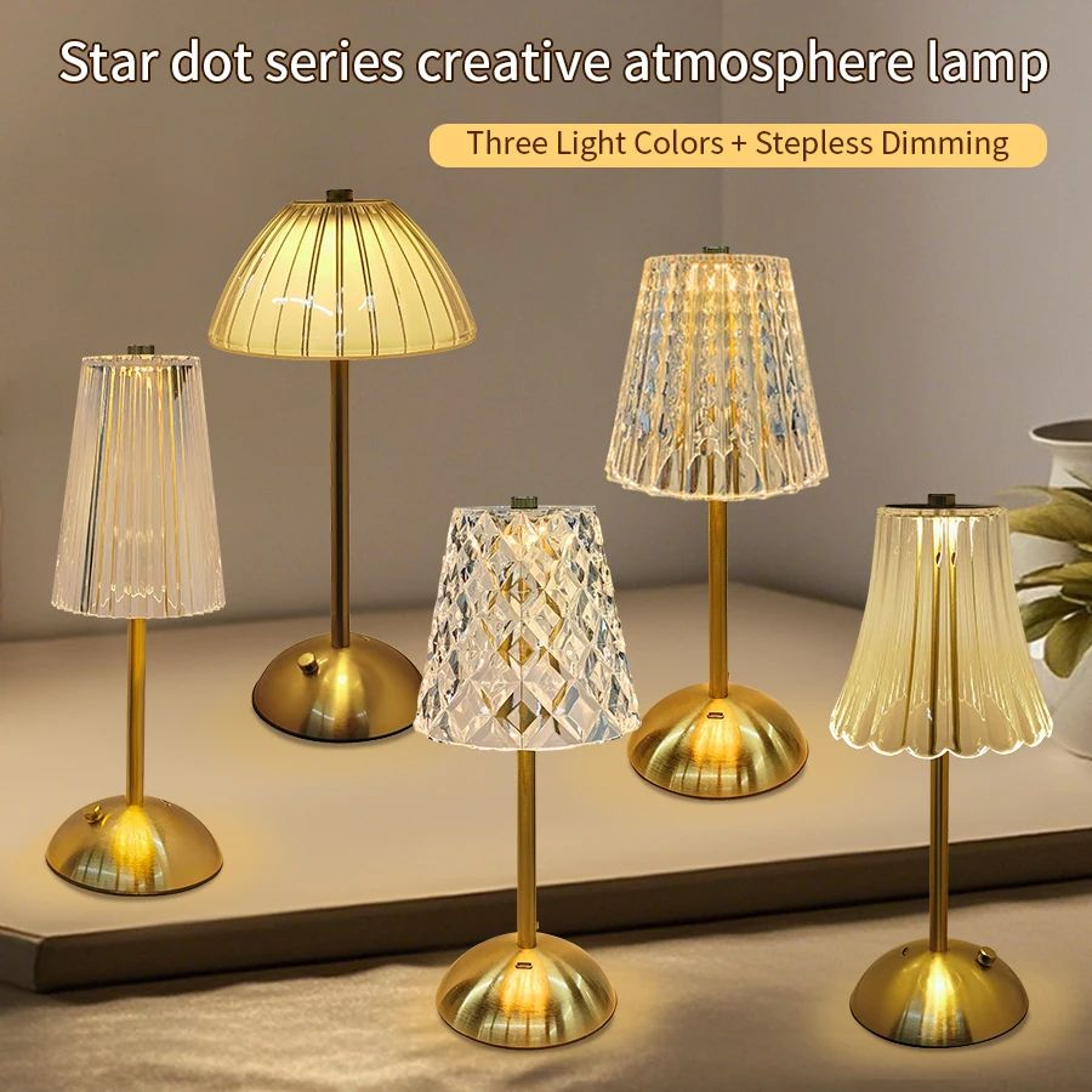 Rechargeable Crystal Touch Table Lamp 0