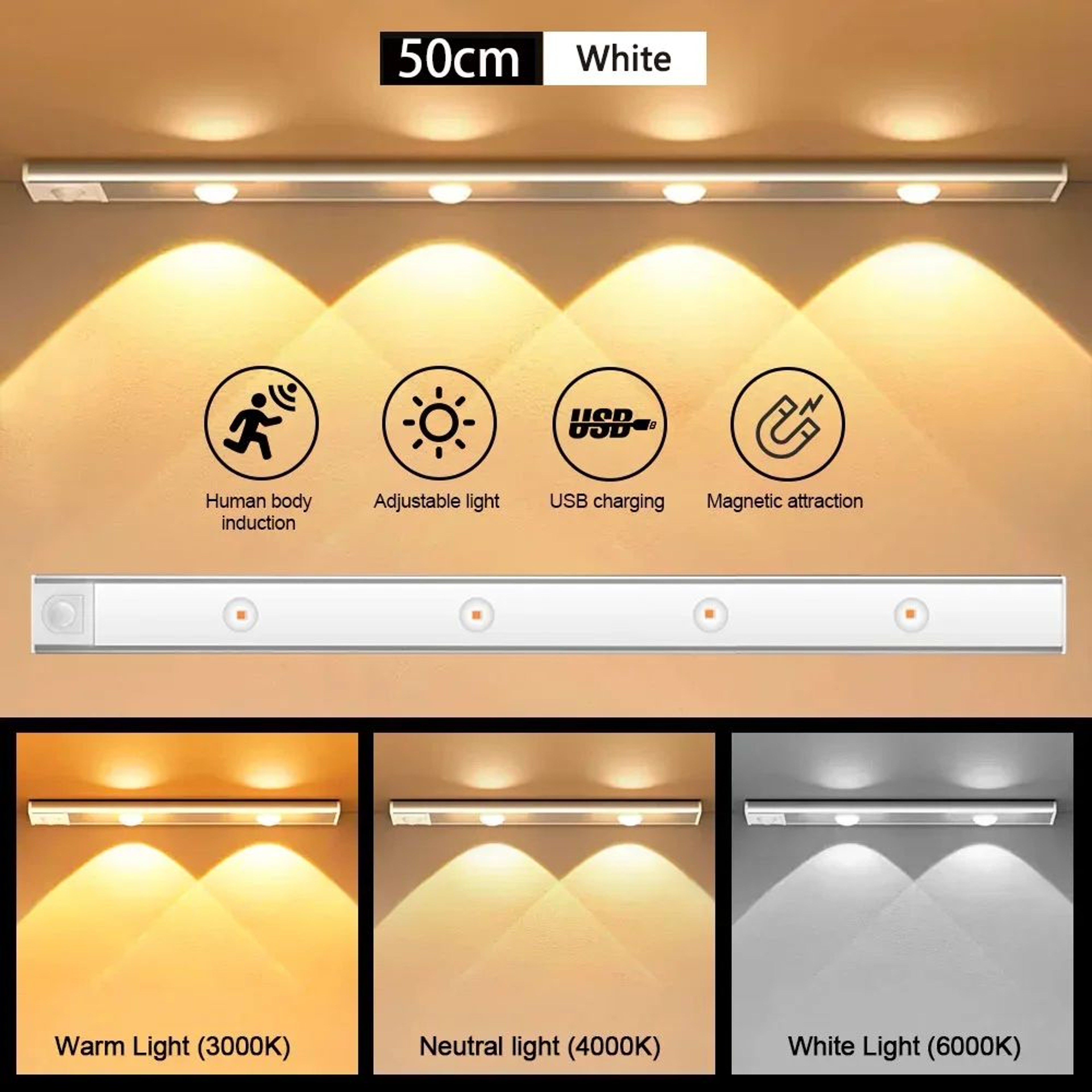 Ultra Thin USB Motion Sensor Cabinet Light 12
