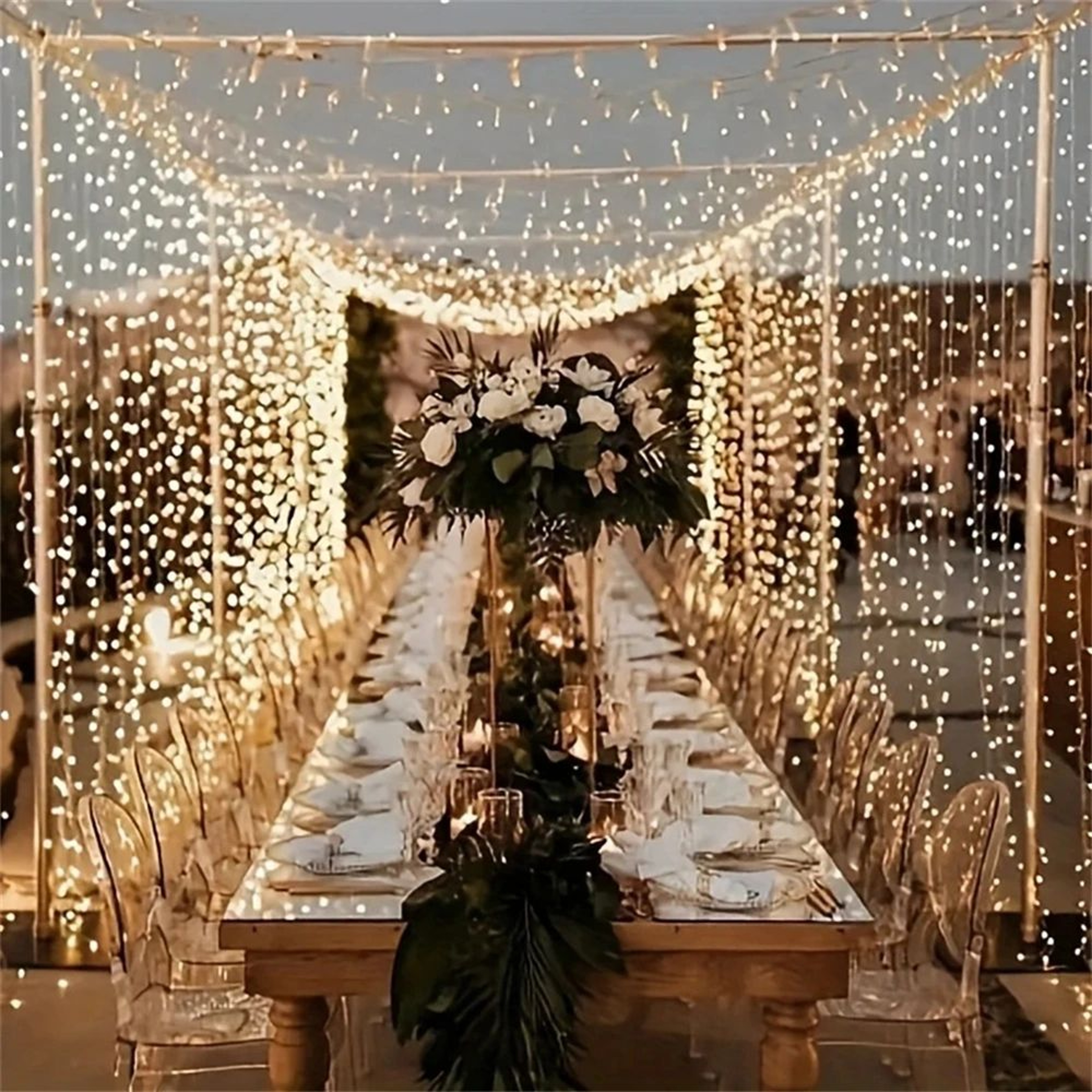 Remote Dimmable USB Curtain Fairy Lights 0