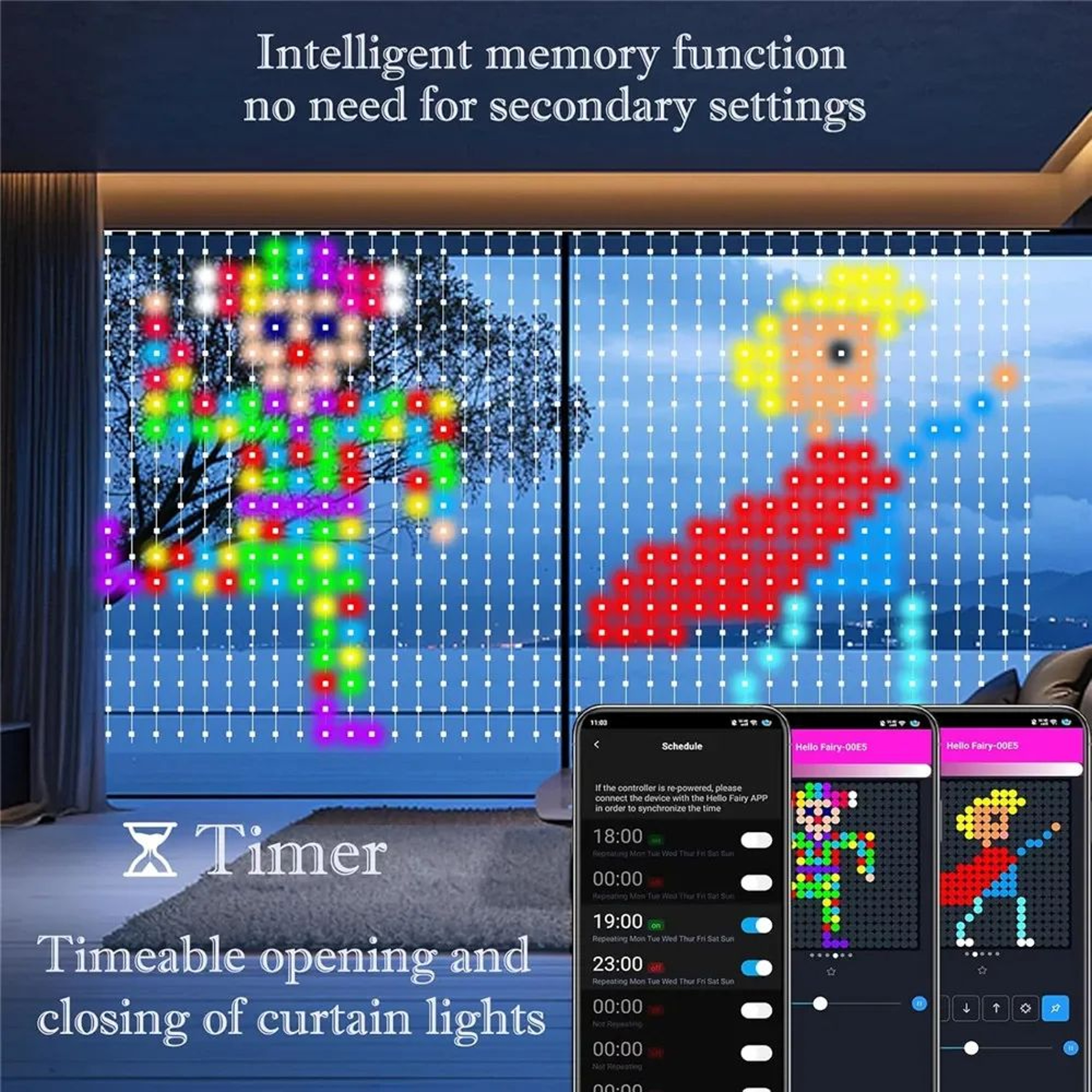 High Density Smart RGB Curtain Lights 2