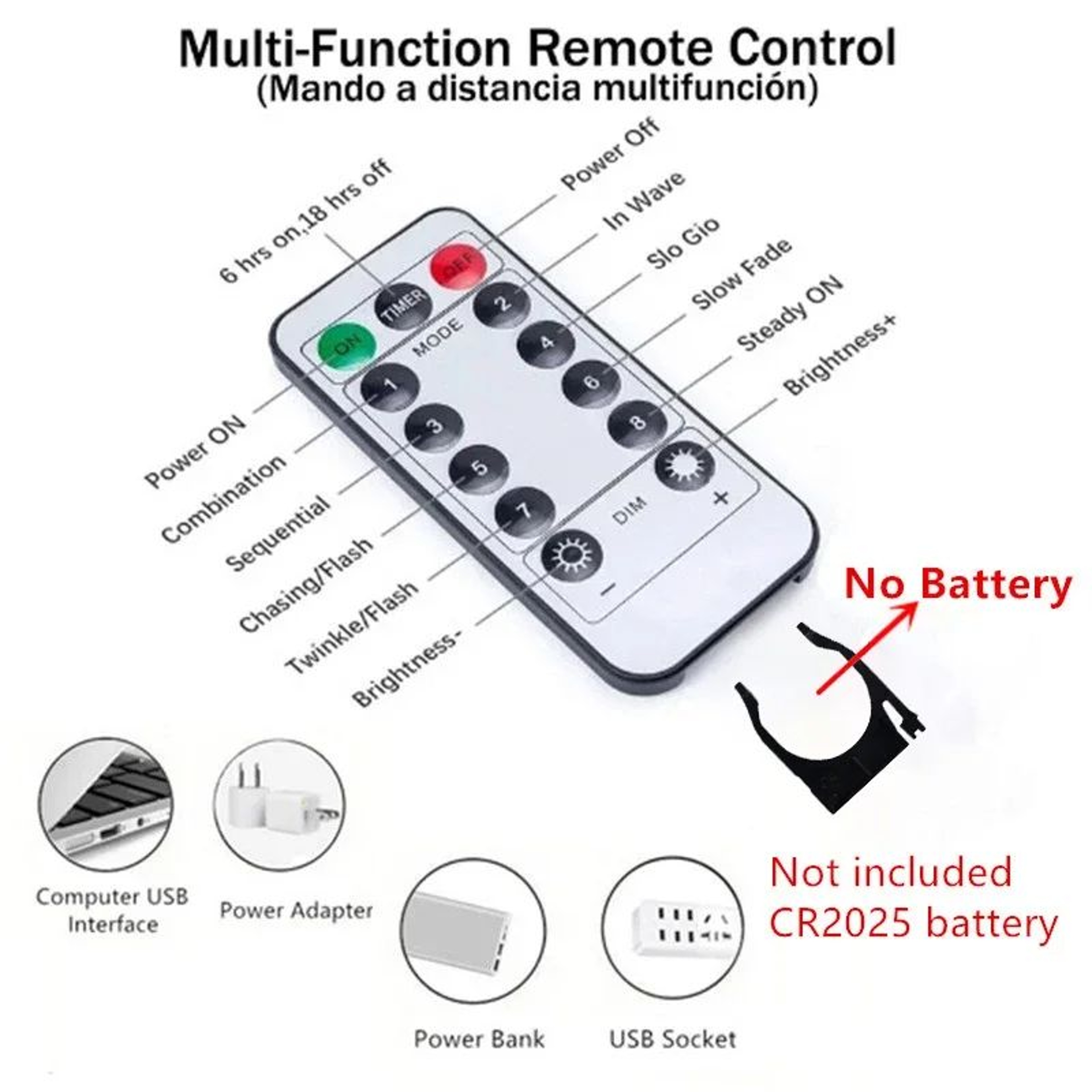 Remote USB Fairy Curtain String Lights 5
