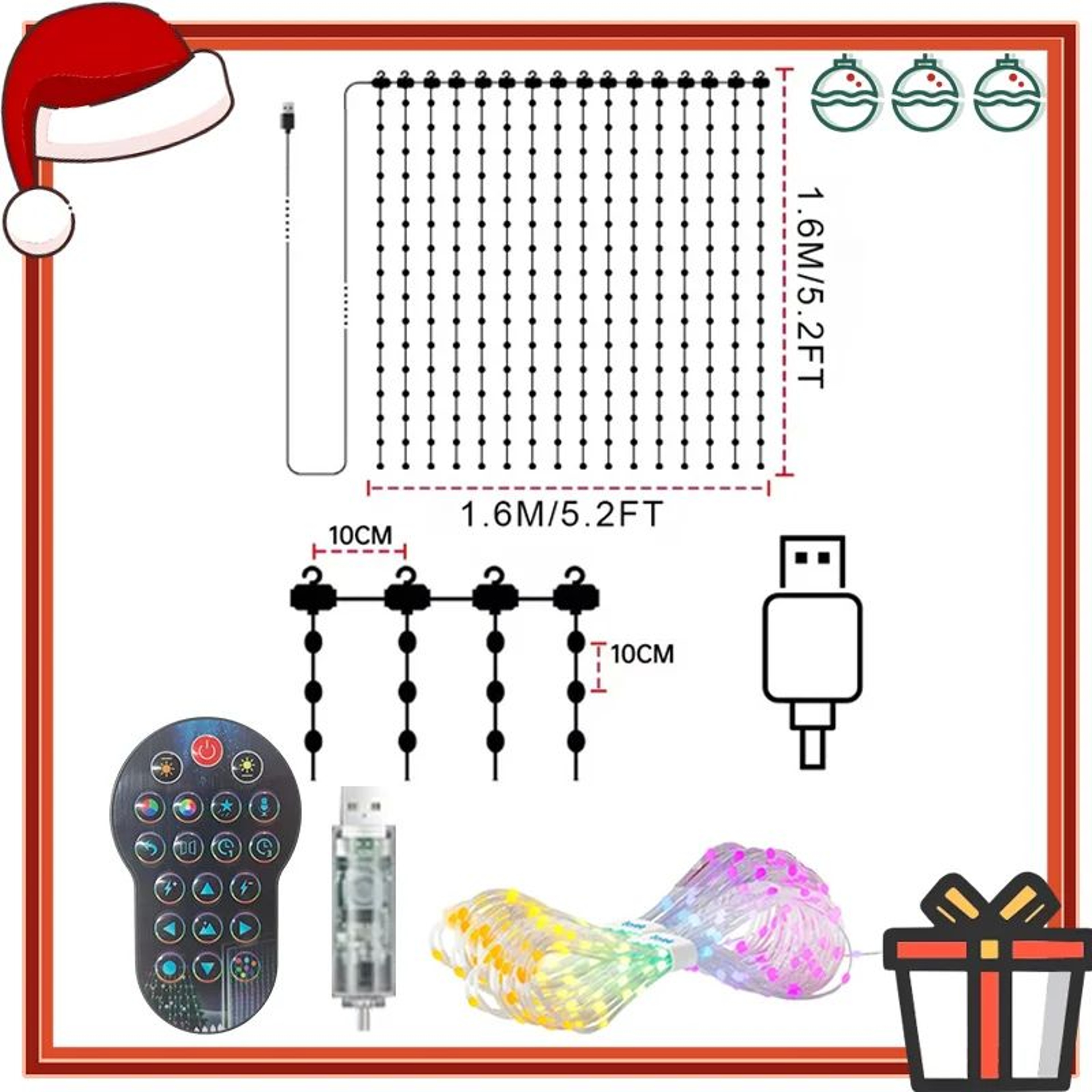 Interactive RGB Pixel Curtain Lights 9