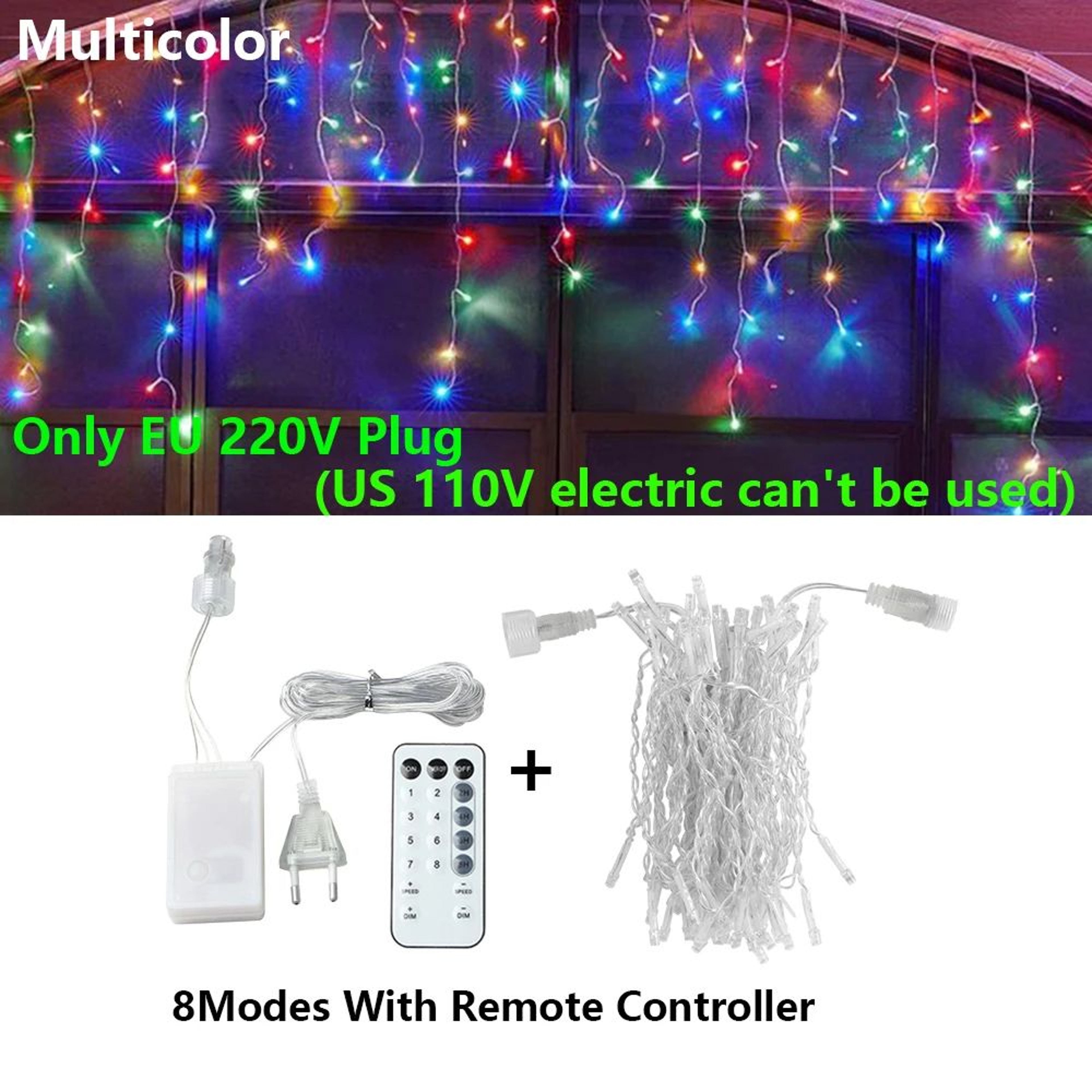 Outdoor Cascading LED Icicle Lights 8