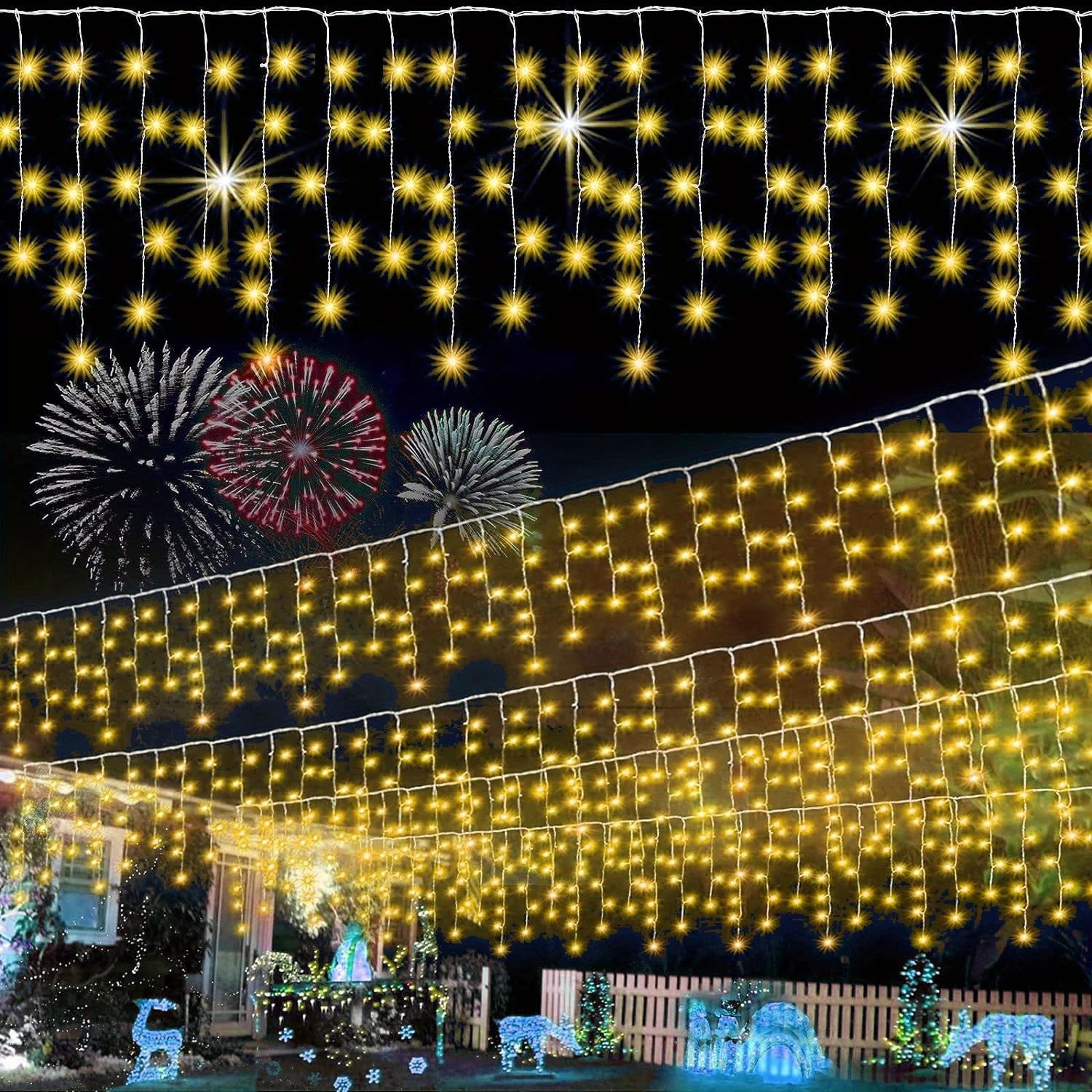 Cascading Outdoor Christmas Icicle Lights 3