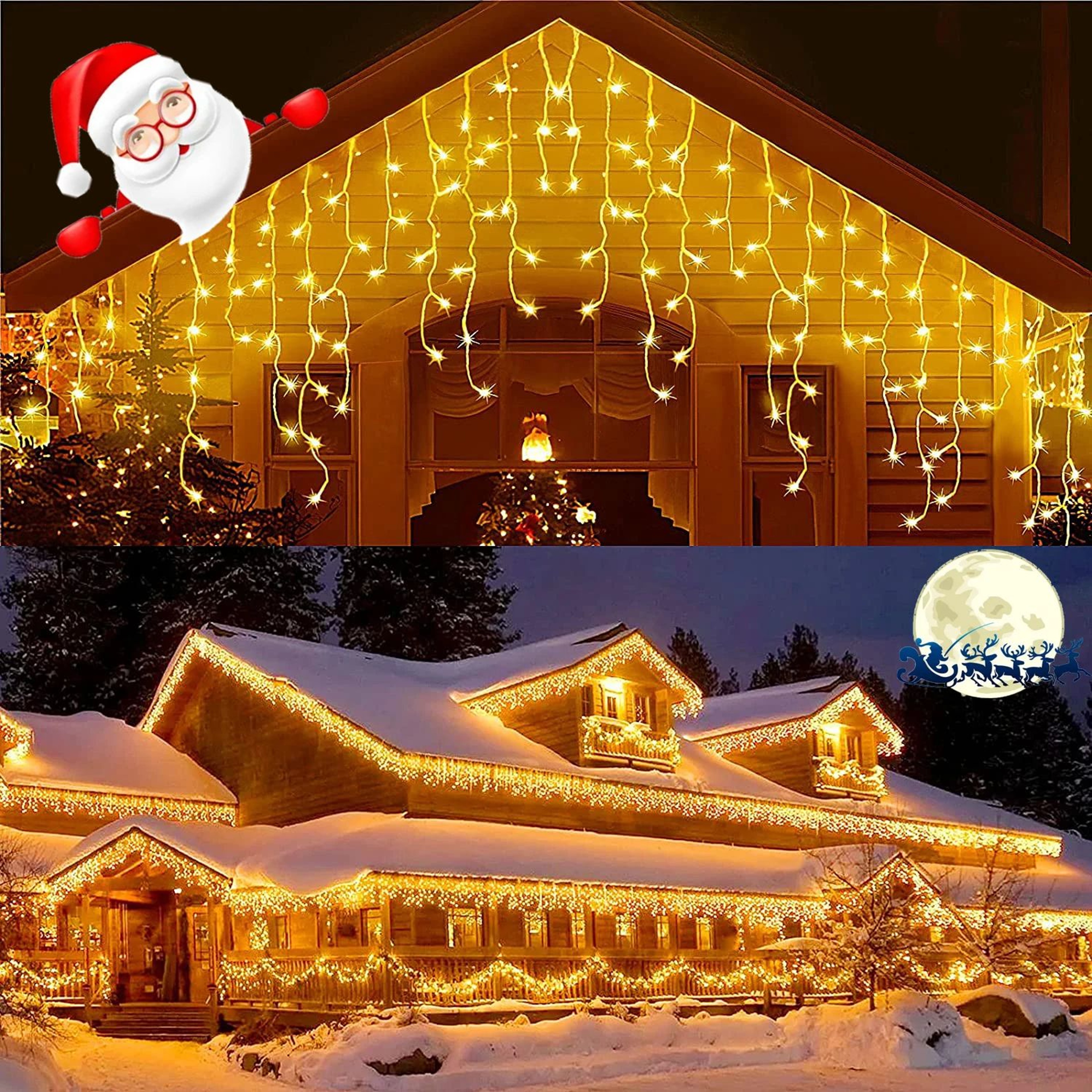 Cascading Outdoor Christmas Icicle Lights 0