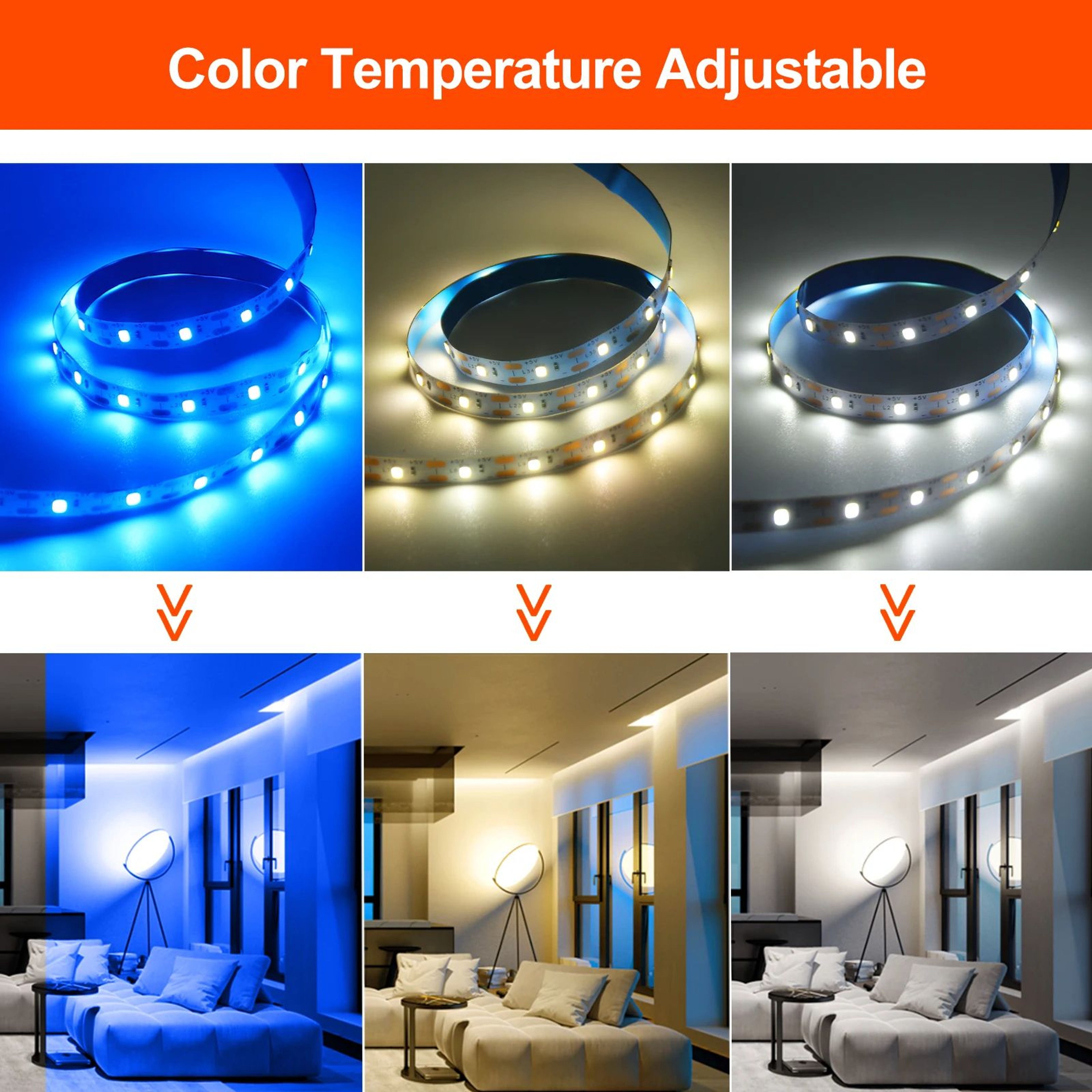 Dimmable USB Cabinet LED Strip Lights 1