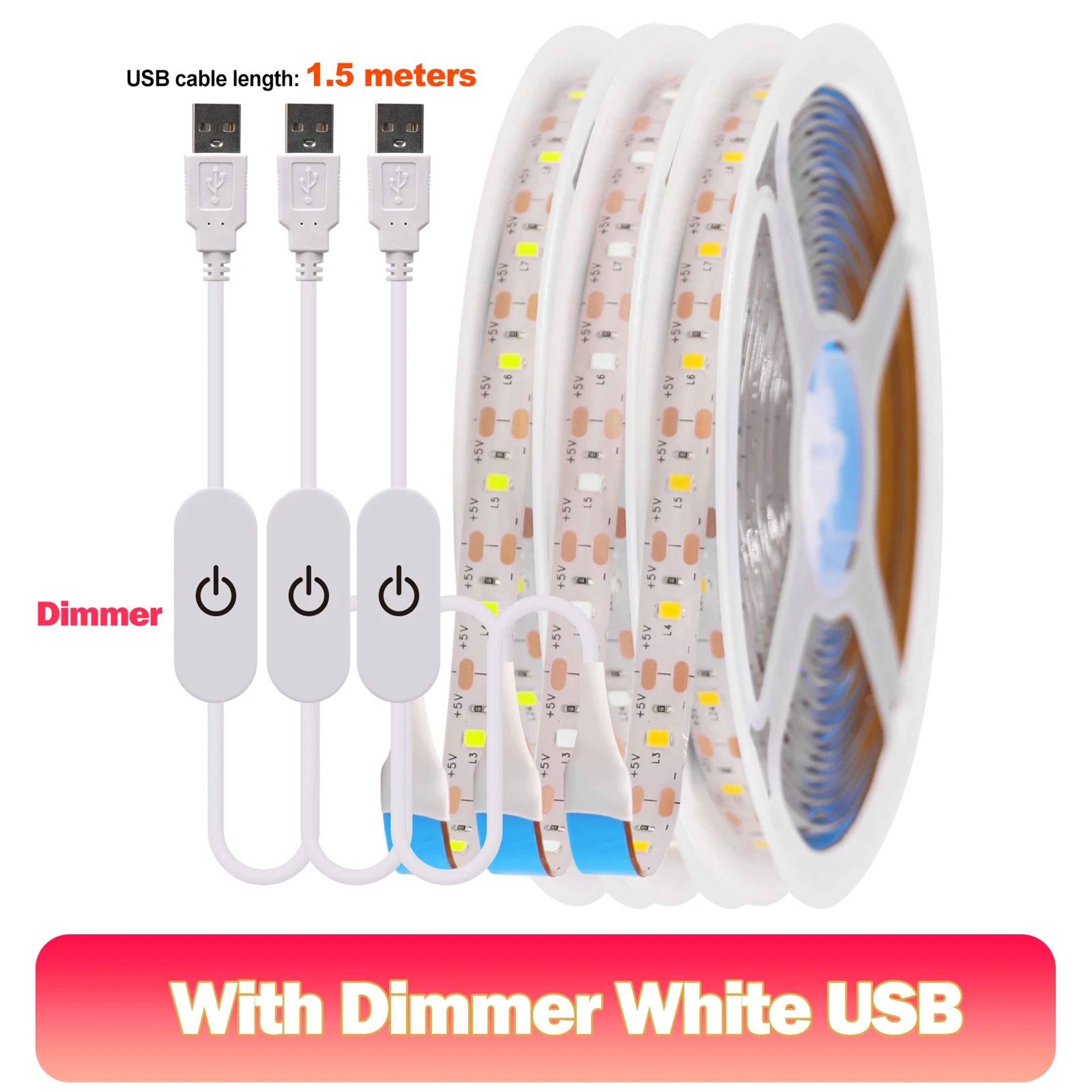 Dimmable USB Cabinet LED Strip Lights 7