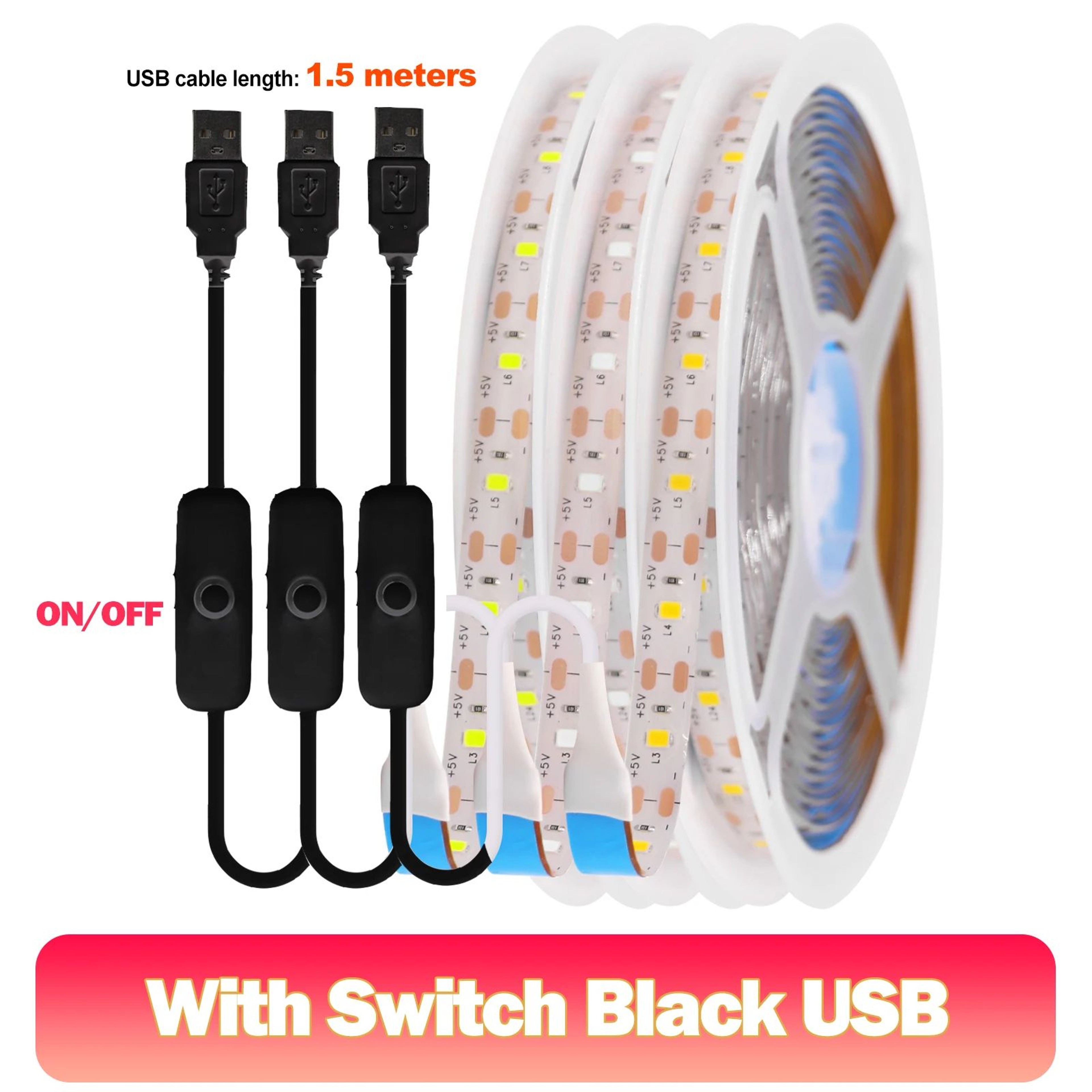 Dimmable USB Cabinet LED Strip Lights 9