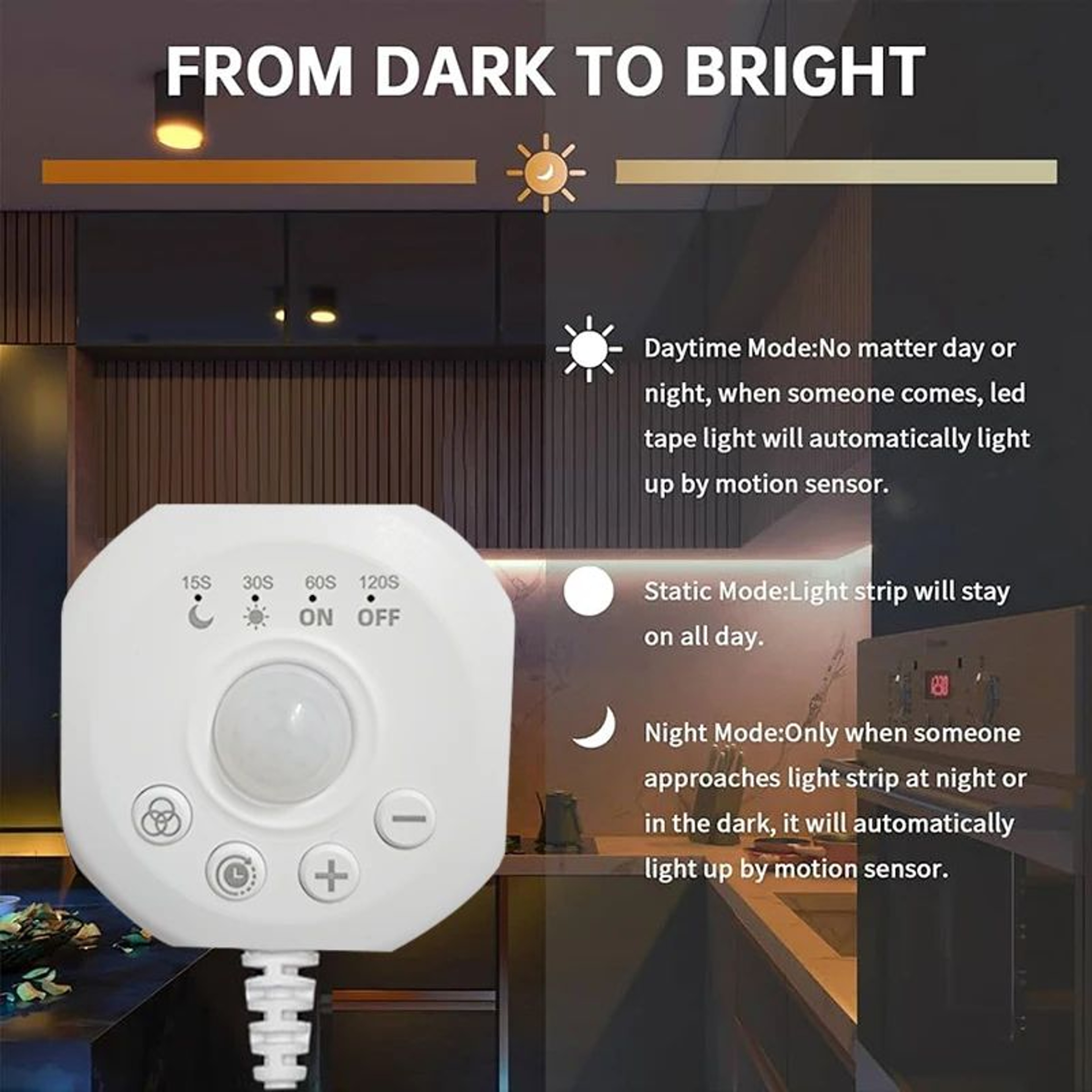 Motion Sensor Chase Effect LED Strip Lights 3