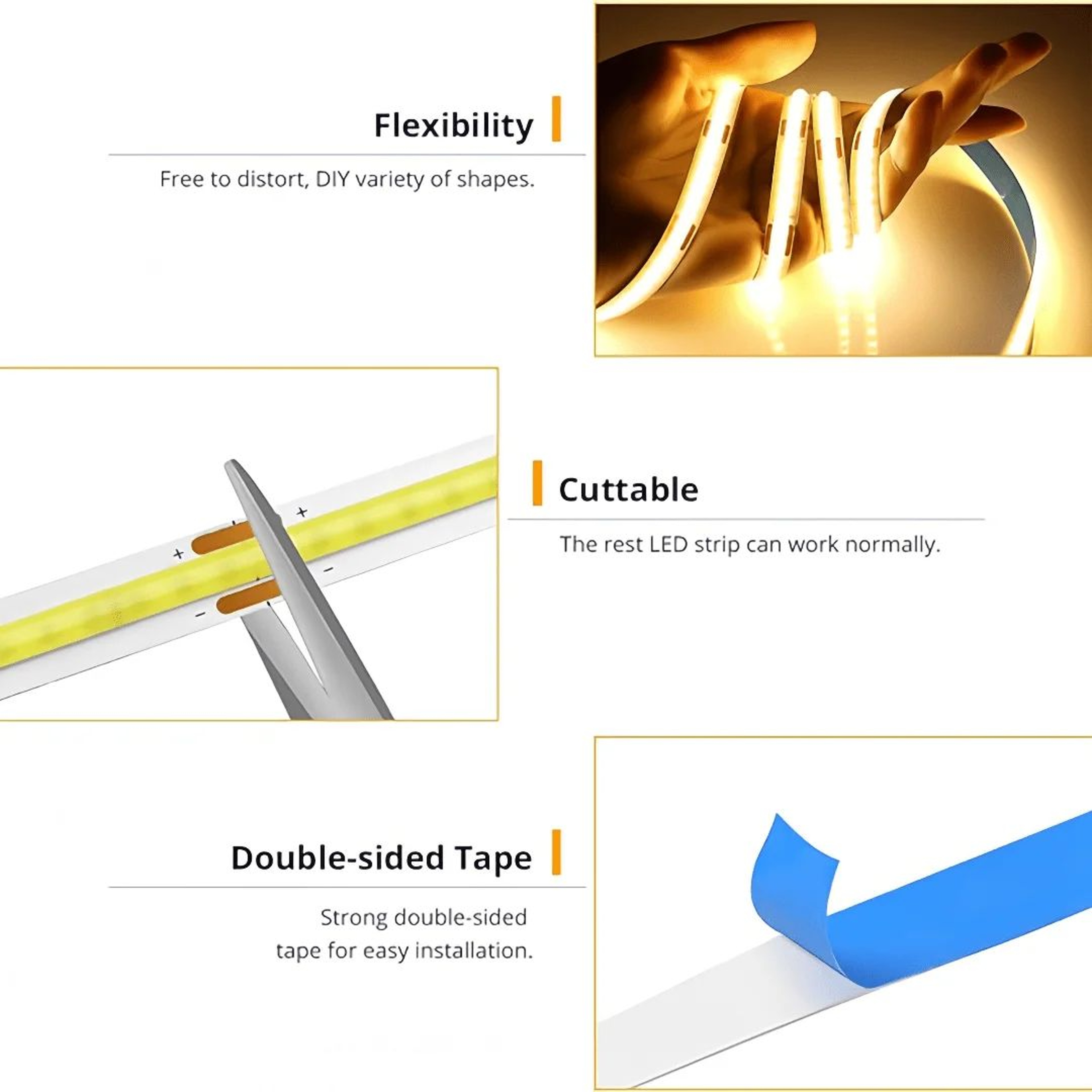 Touch Dimmable USB COB LED Strip 3