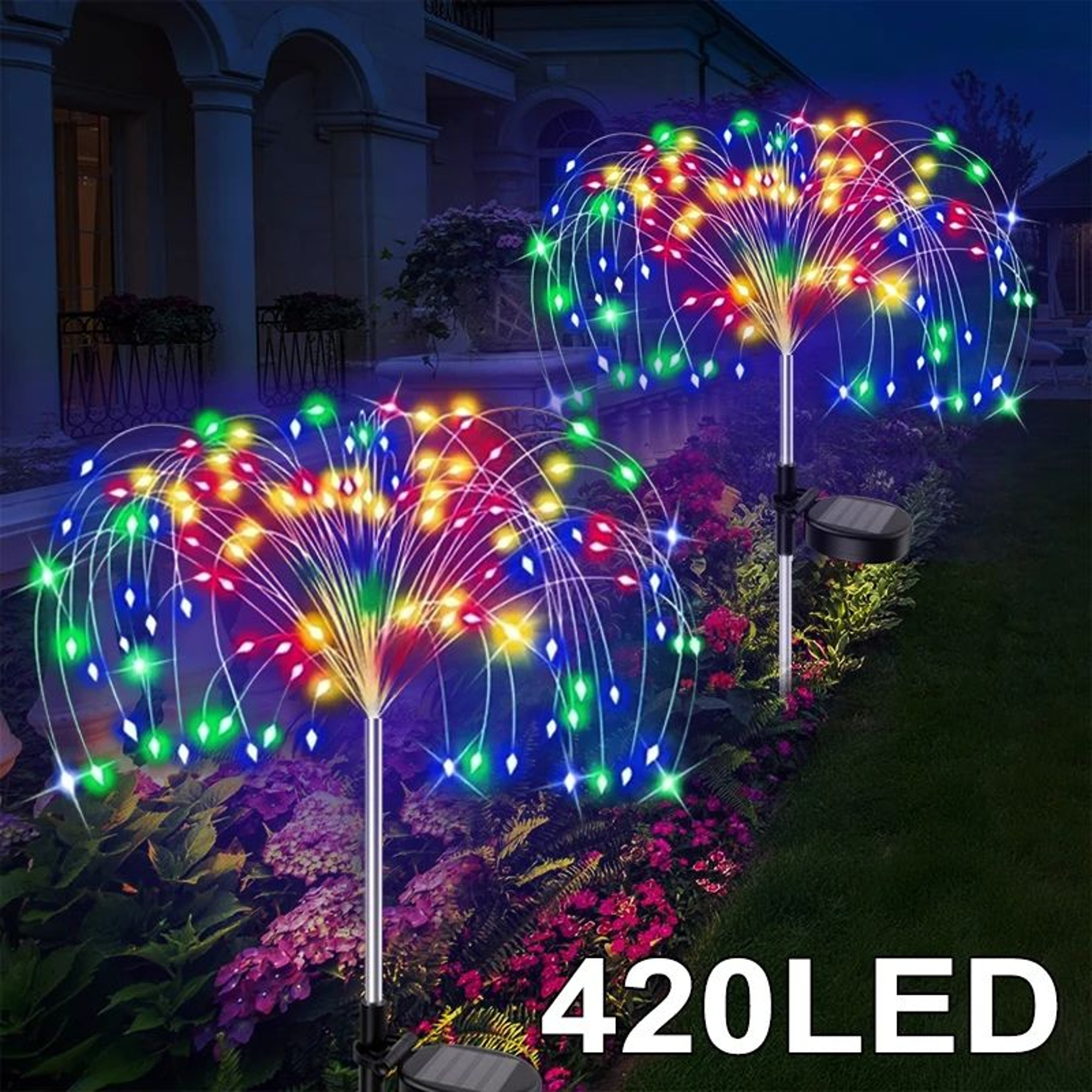 420 LED Solar Firework Garden Lights 0