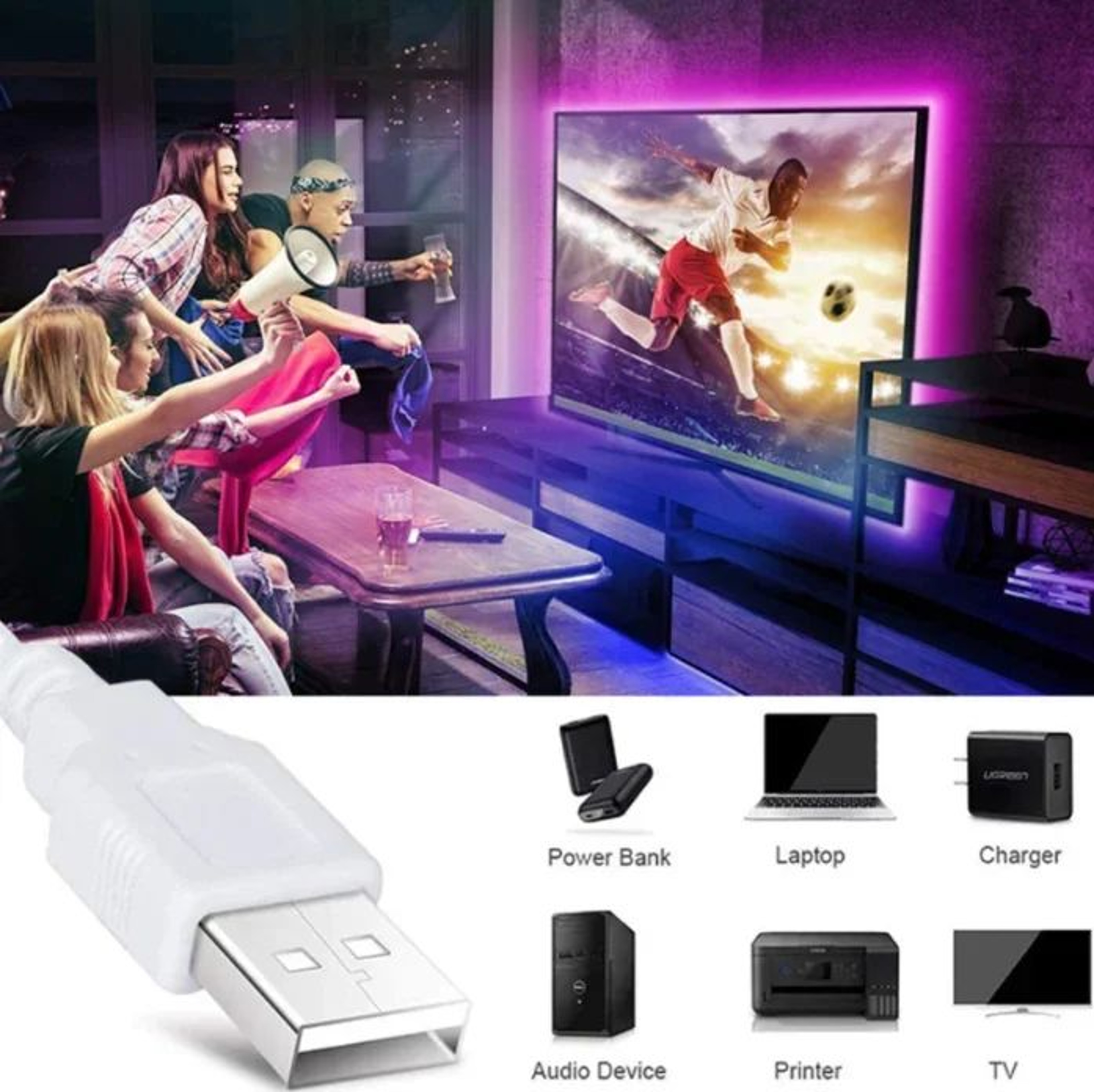 SMD3528 USB Ambient LED Strip Lights 5