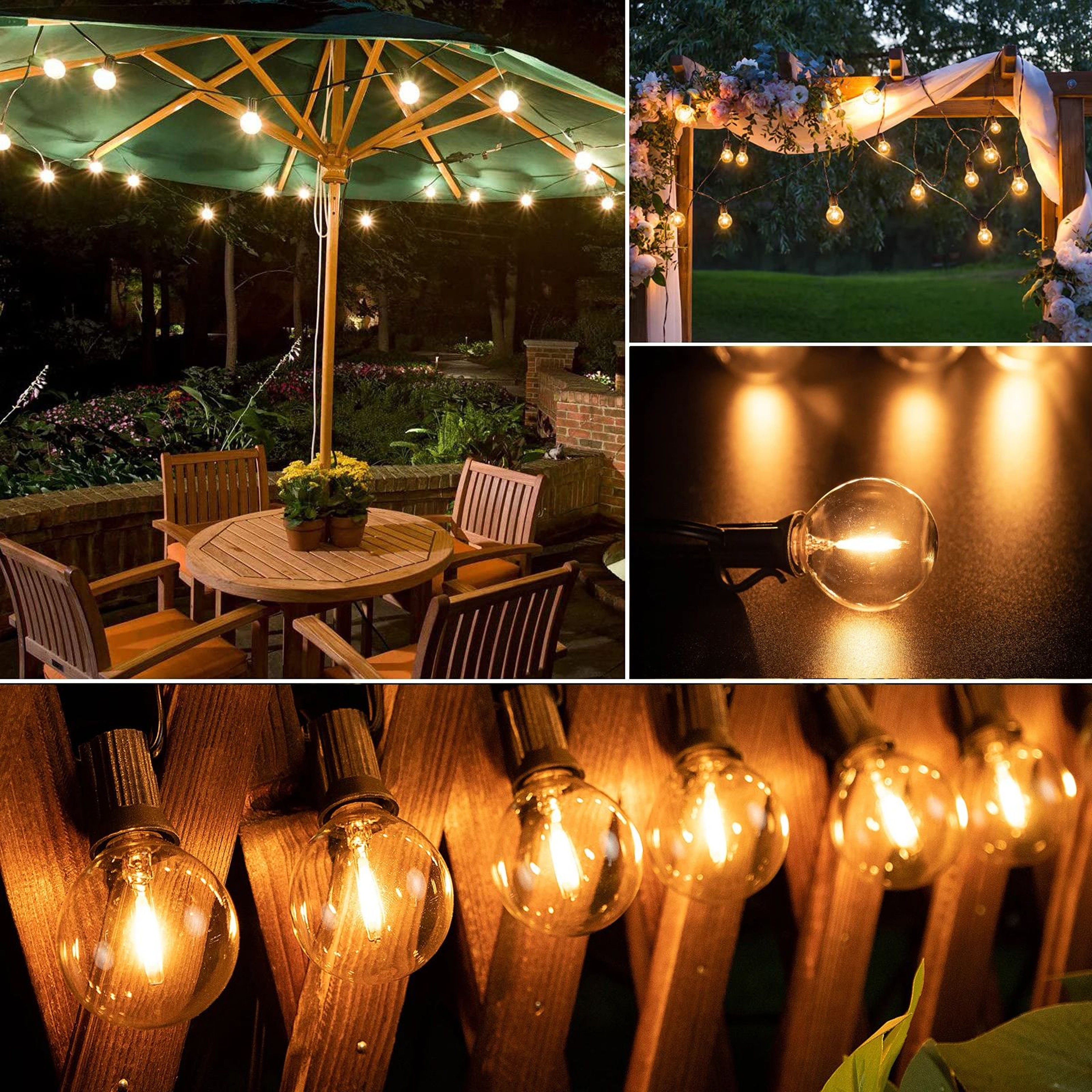 Dimmable G40 Vintage Patio String Lights 5