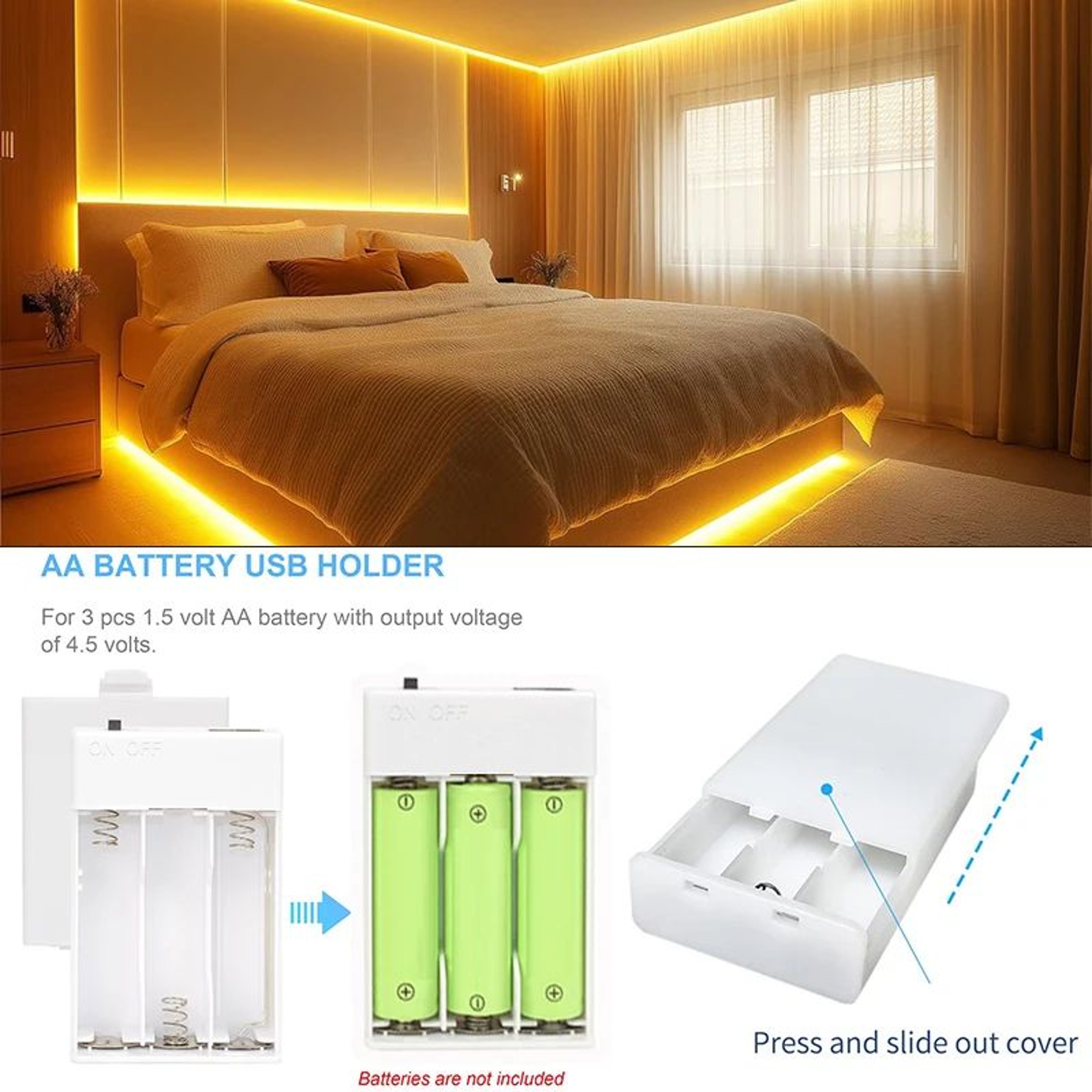 GlowFlex Battery Powered COB LED Strip Light 3