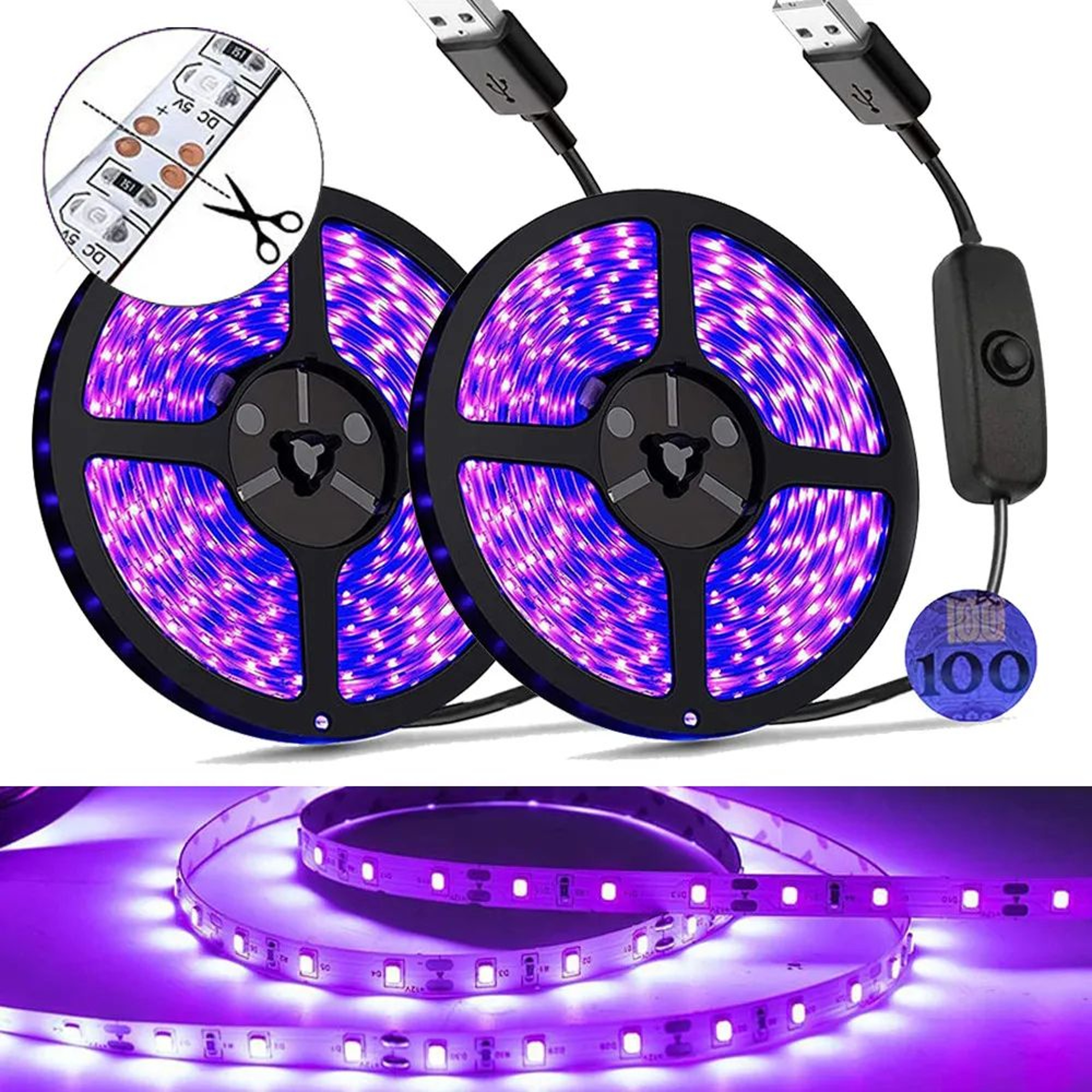 UltraGlow USB UV Blacklight LED Strip 0