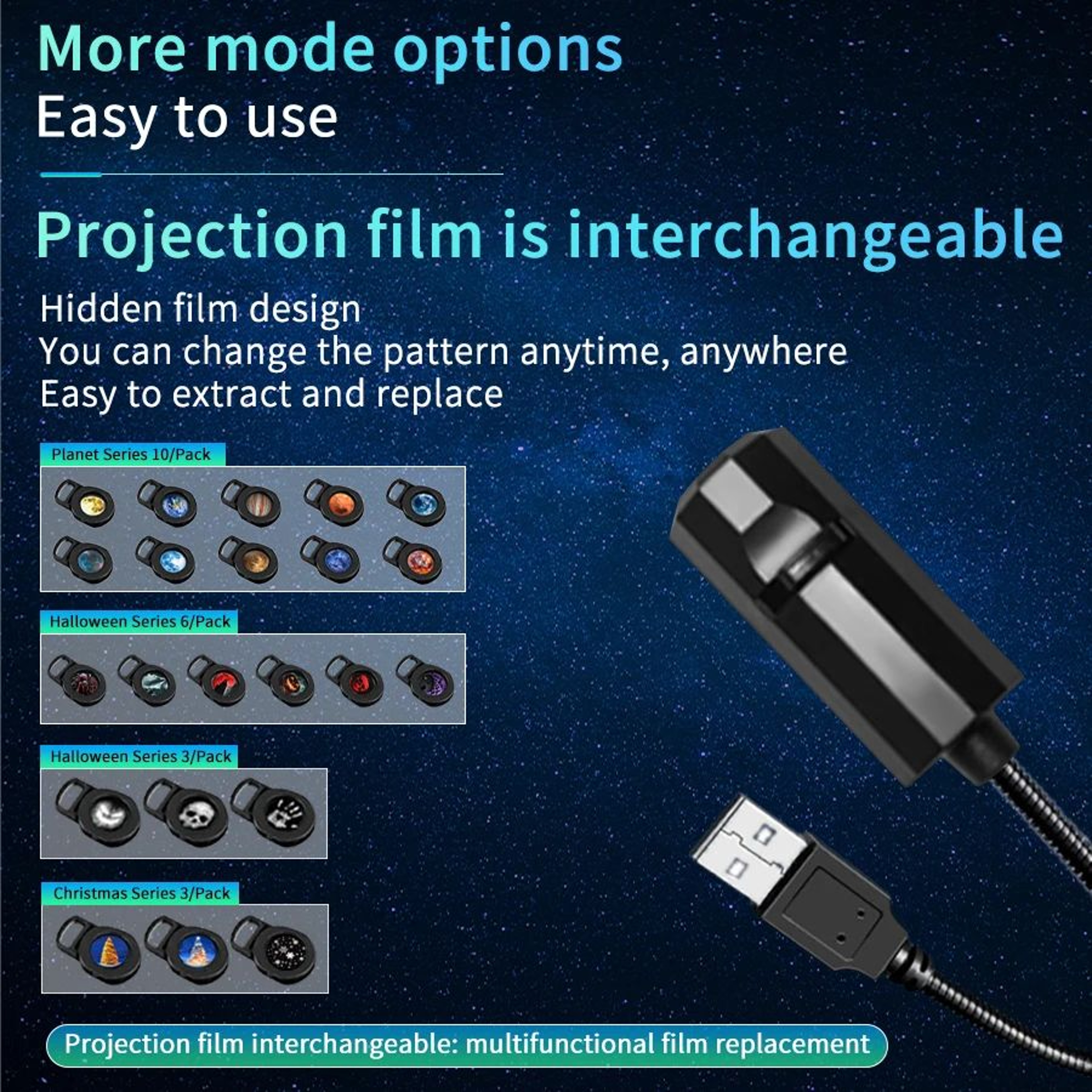 LumiCast USB Holiday Projector Night Light 2