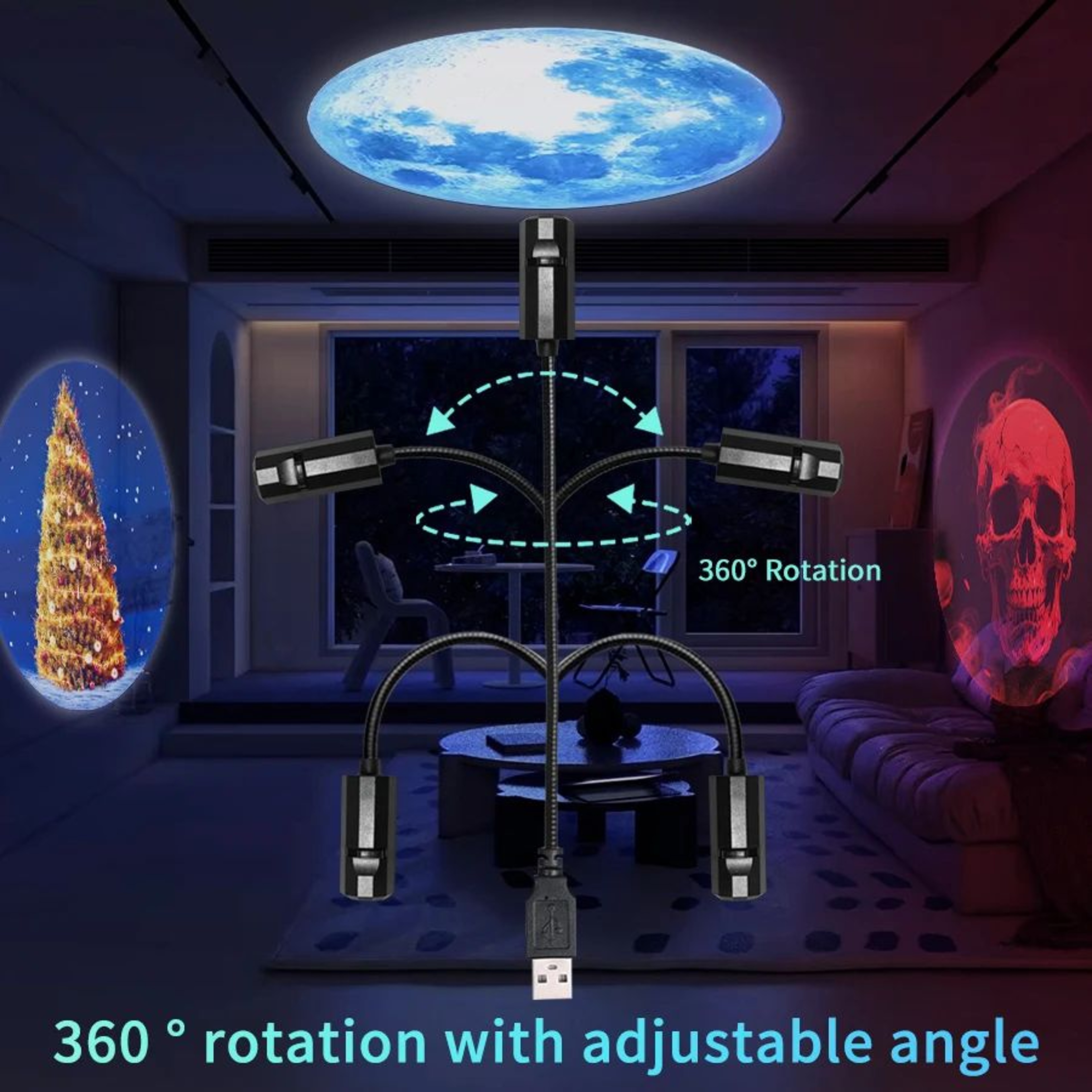 LumiCast USB Holiday Projector Night Light 4