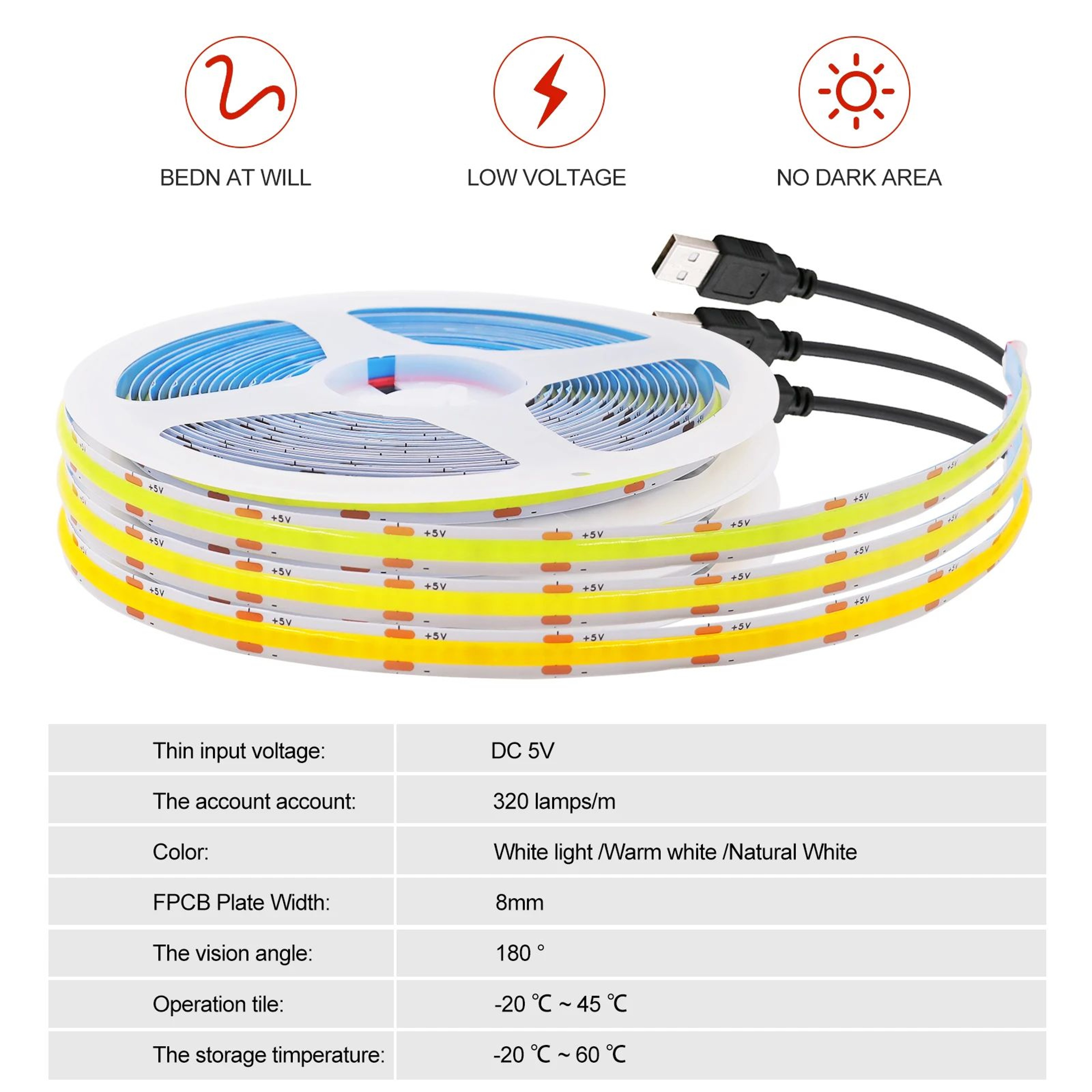 LumaFlex USB COB LED Strip Light 5