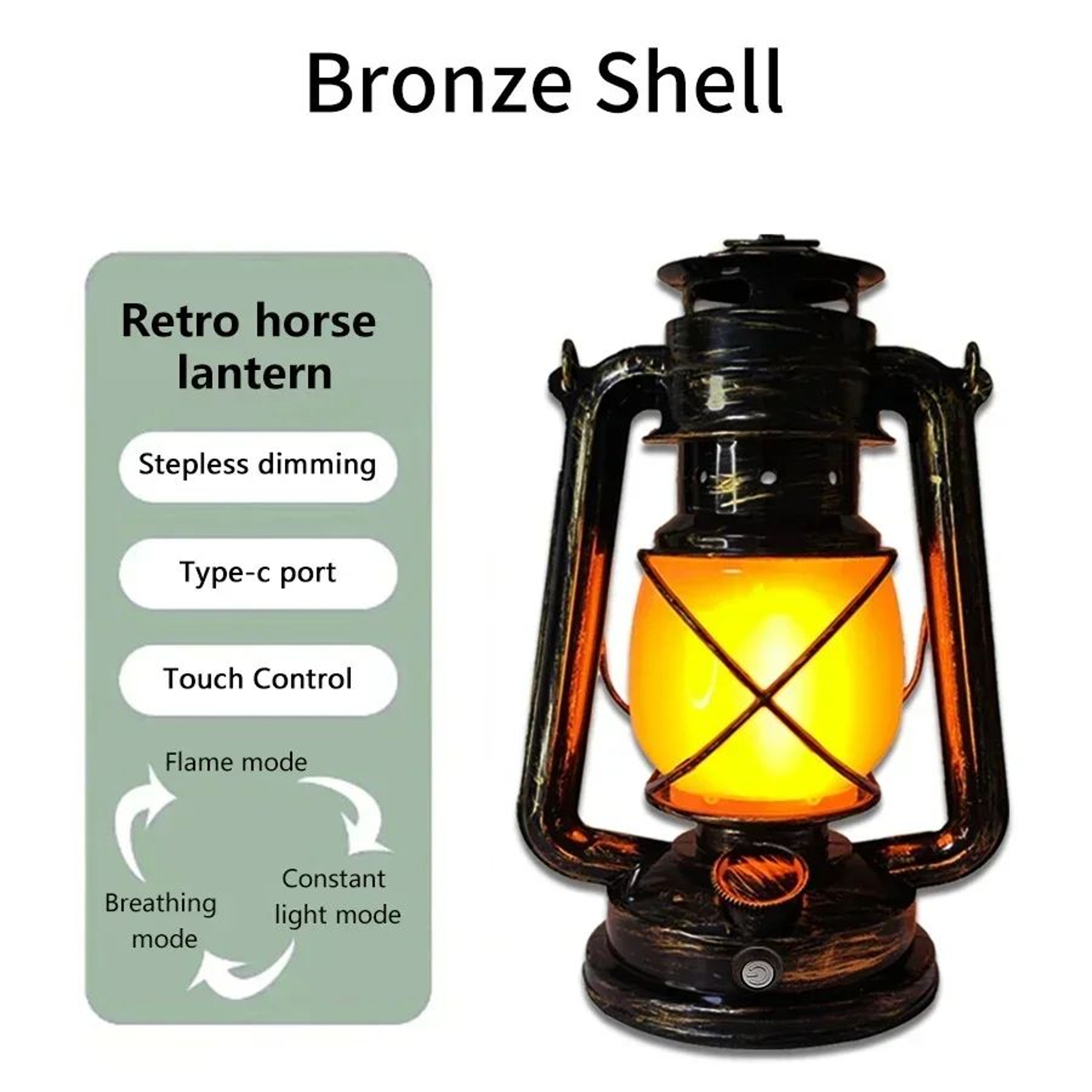 RetroGlow Rechargeable Vintage Camping Lantern 7