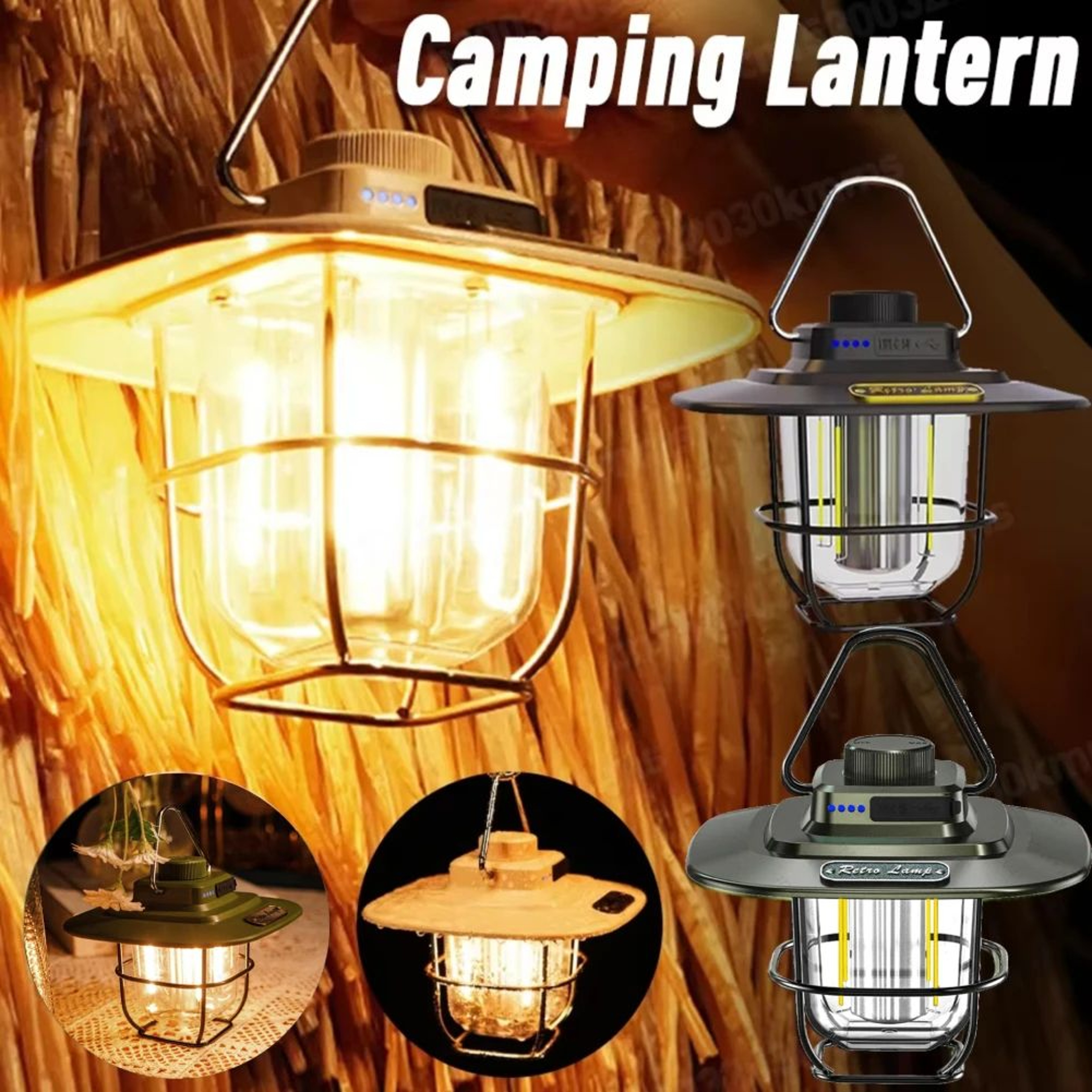 RoamGlow USB Rechargeable Retro Camping Lantern 0