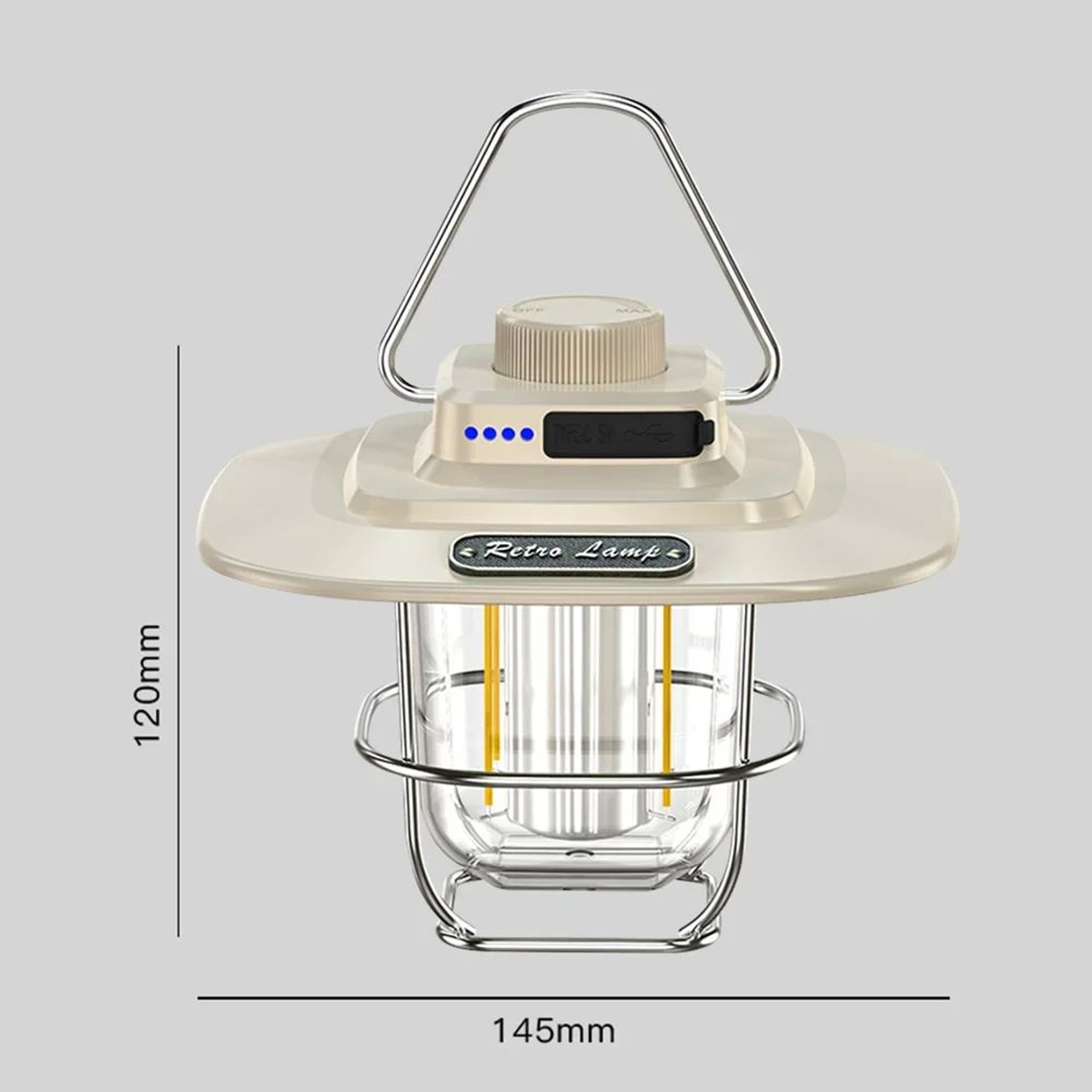 RoamGlow USB Rechargeable Retro Camping Lantern 8