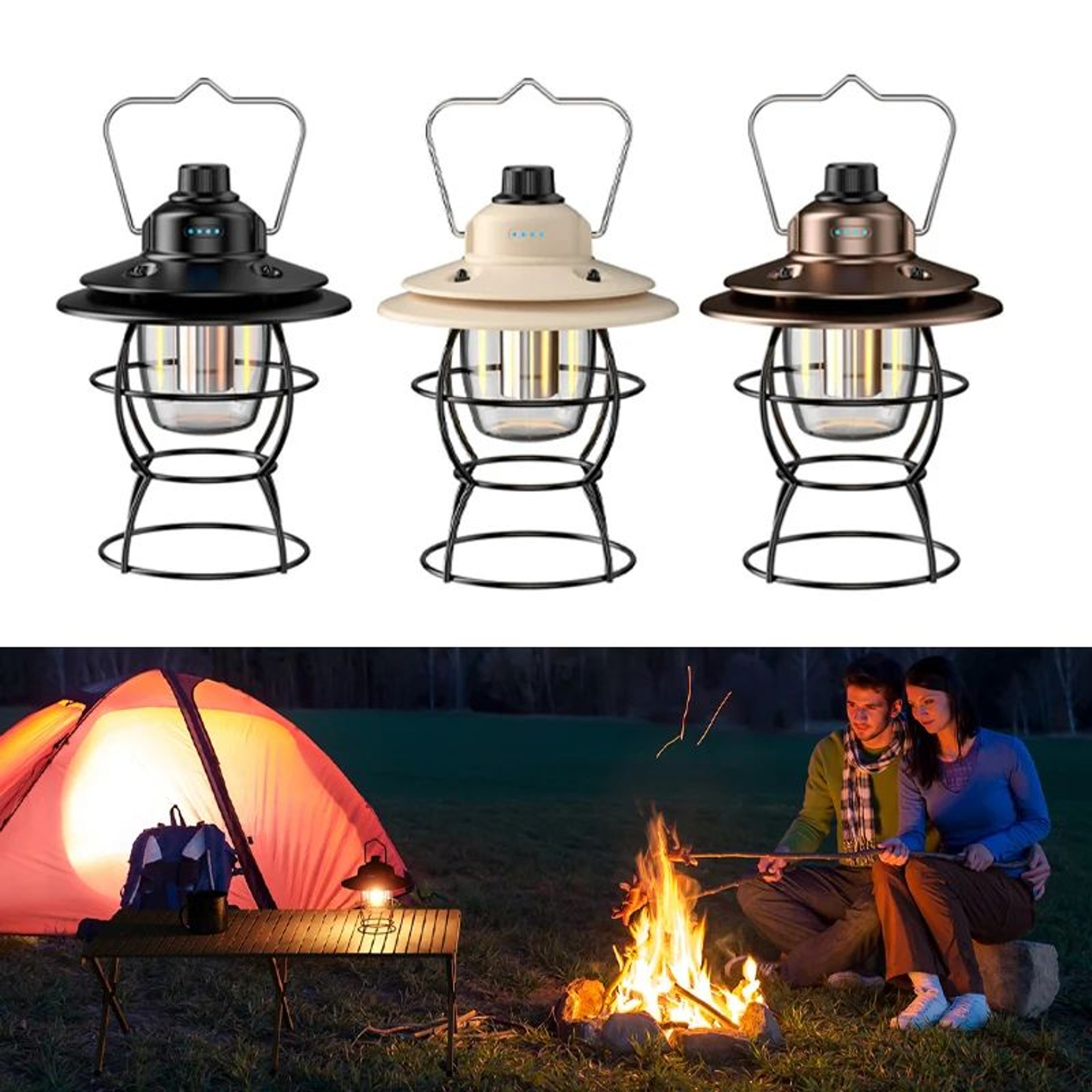 EmberLume USB Rechargeable Retro Camping Lantern 0