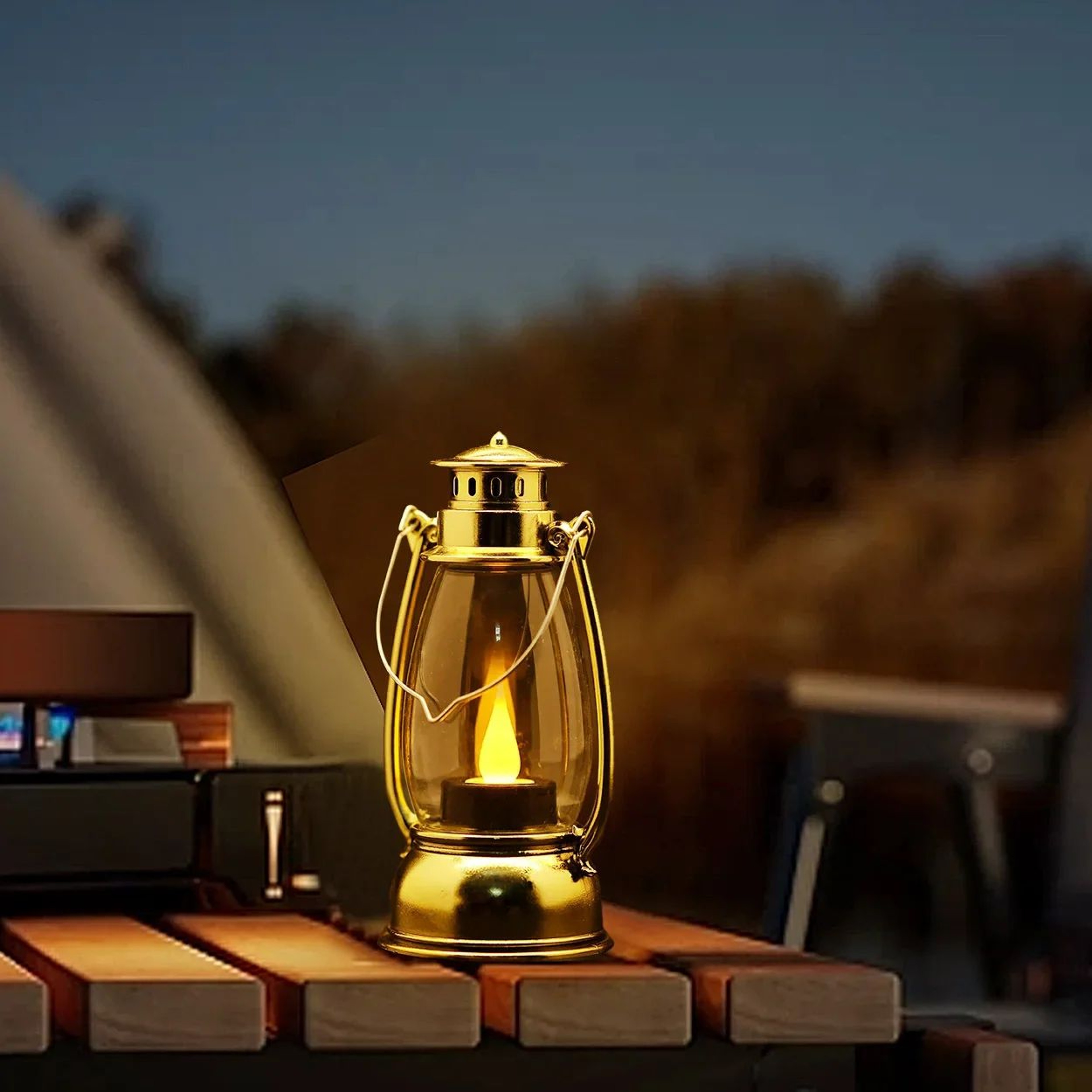 RusticGlow Battery Powered Vintage LED Lantern 1