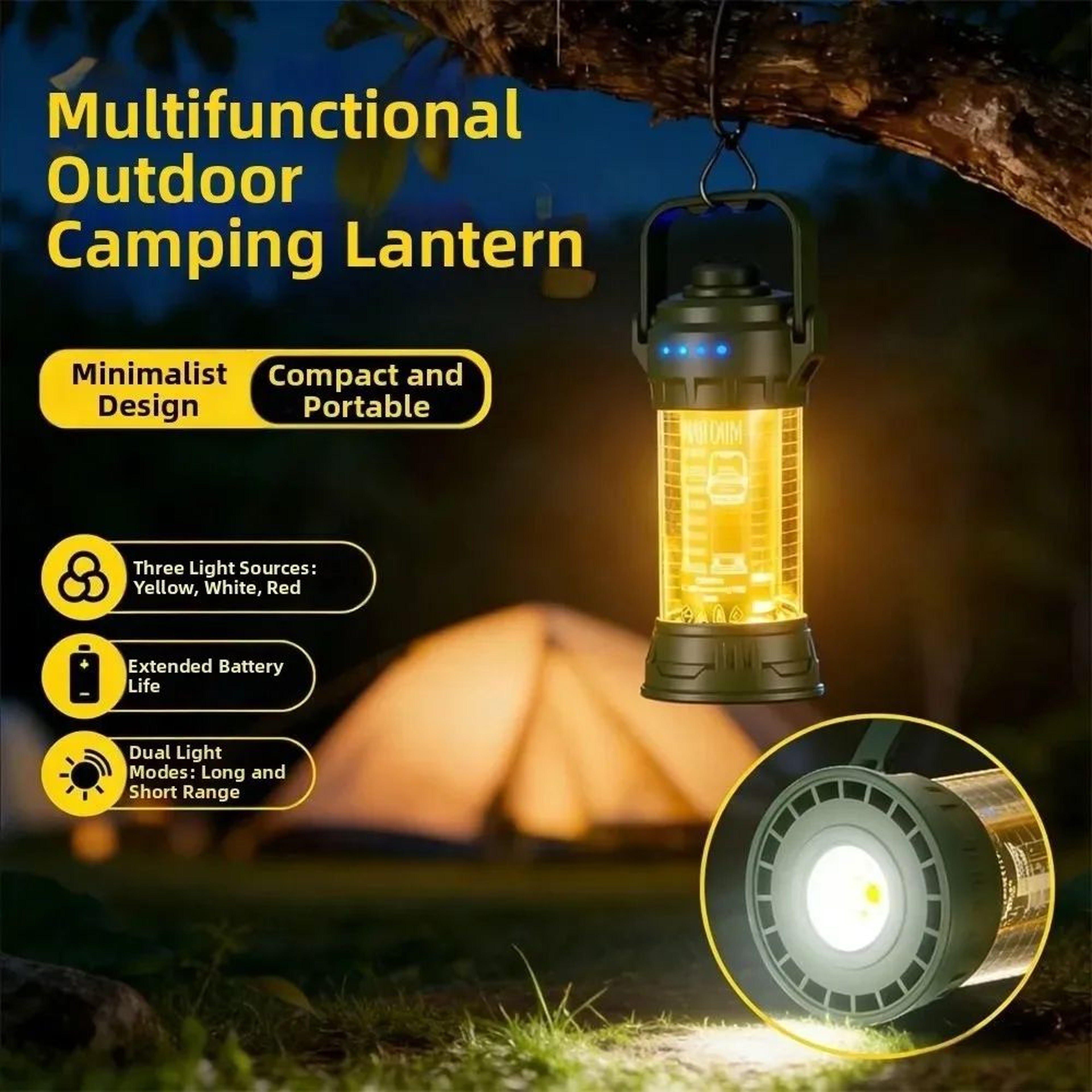 SummitGlow 6 Mode Waterproof Retro Camping Lantern 0